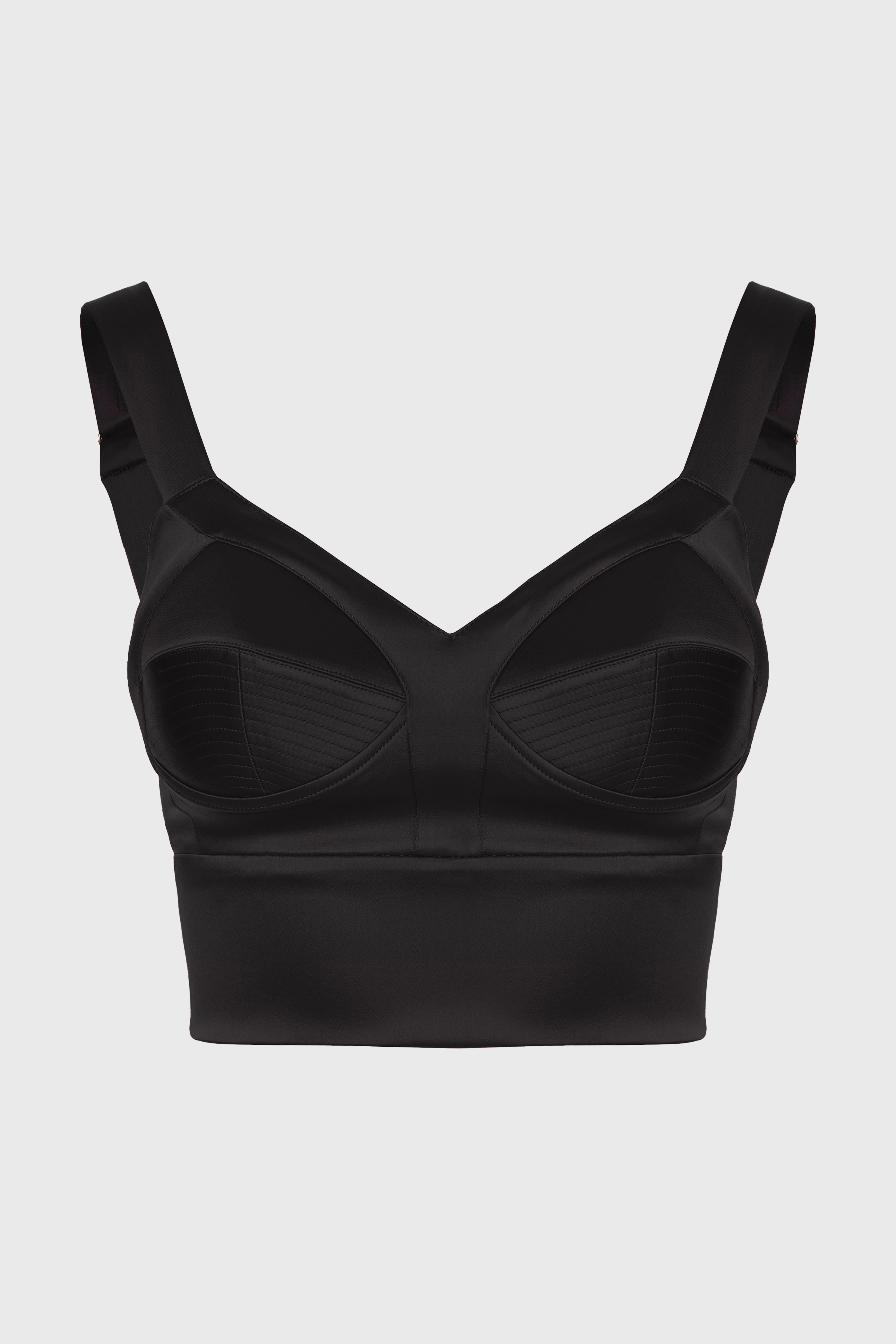 Satin Sculpt Bra Top Black