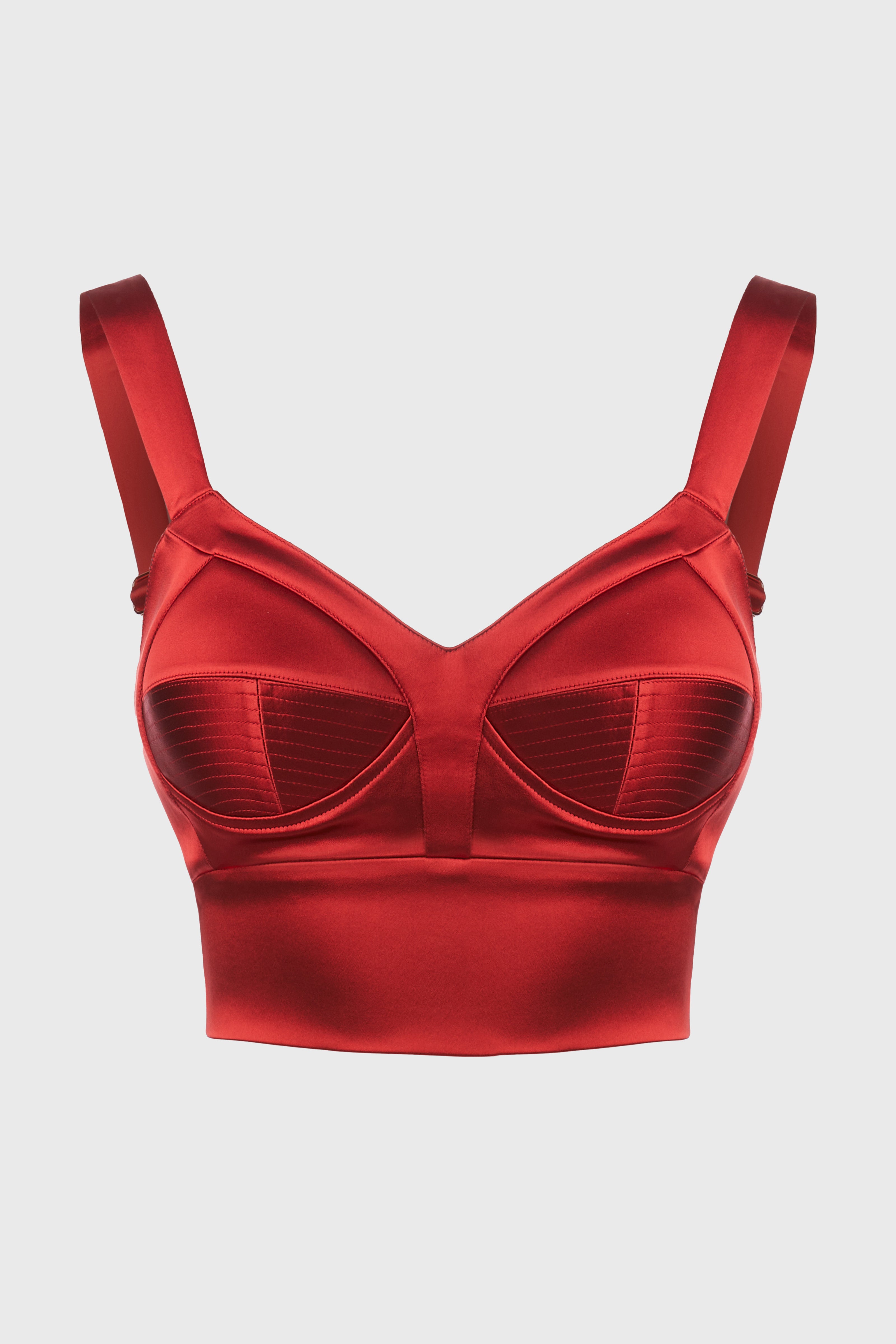 Satin Sculpt Bra Top Red