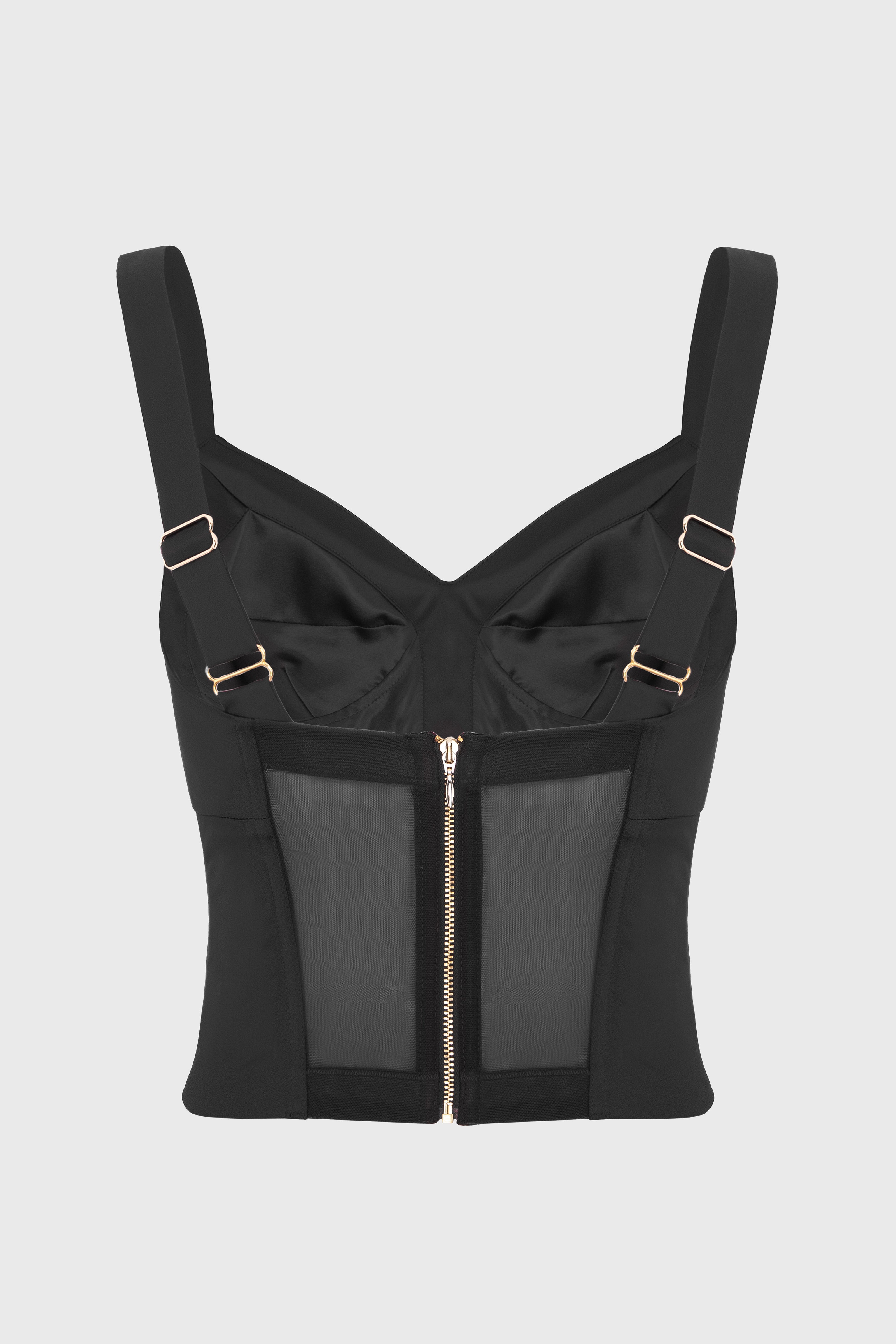 Satin Sculpt Corset Black