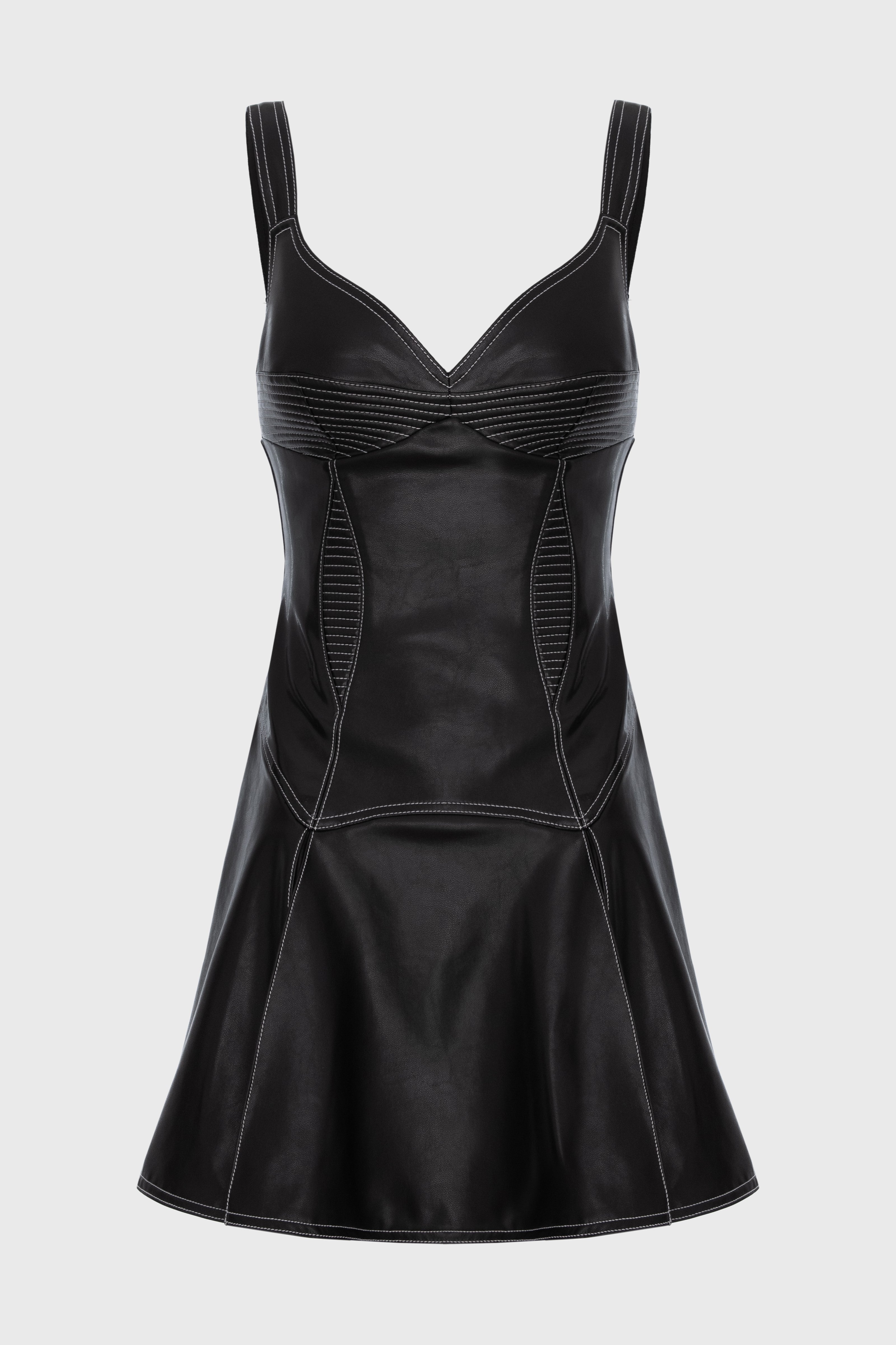 Haze Leather Mini Dress Black