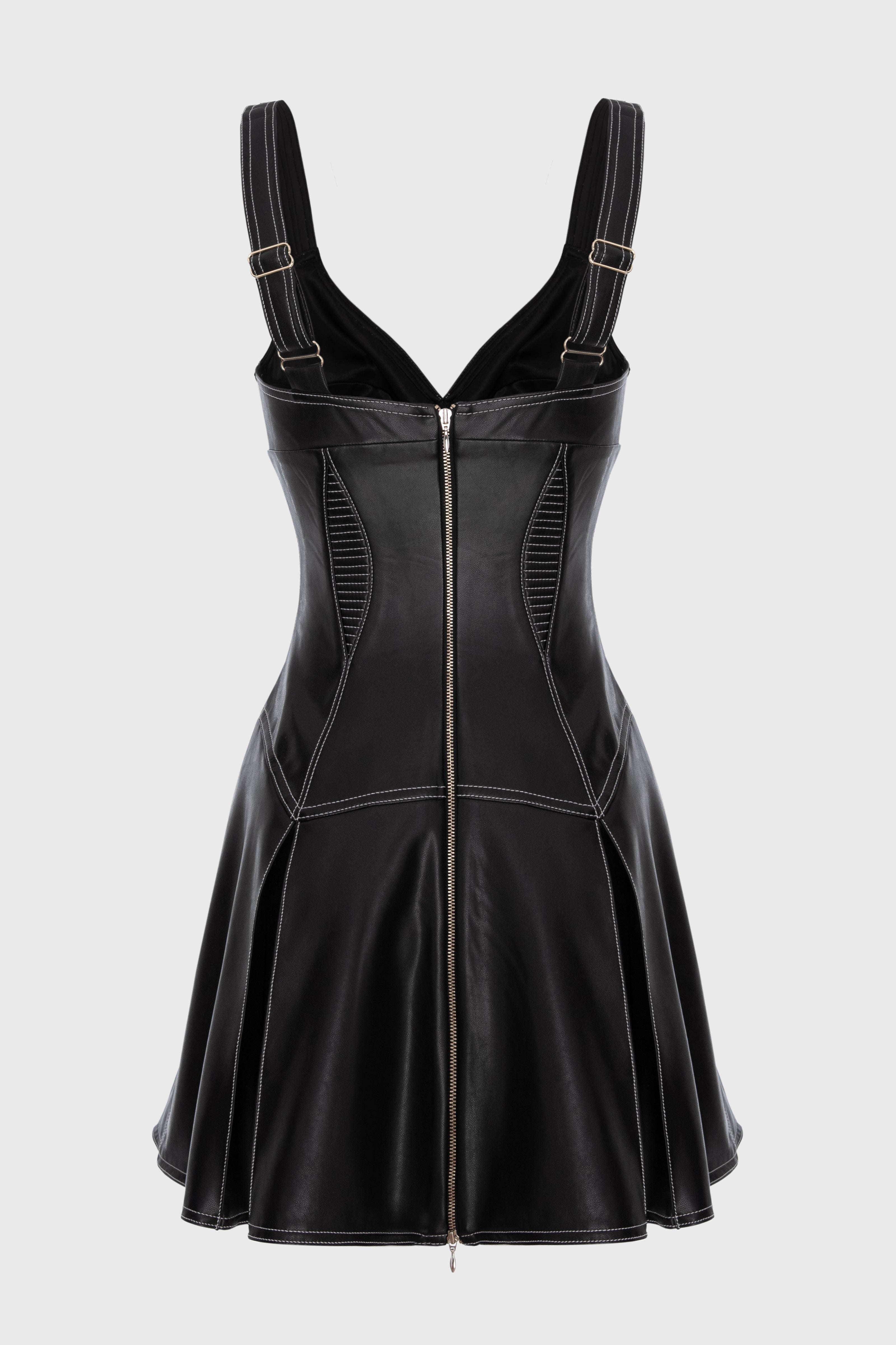 Haze Leather Mini Dress Black