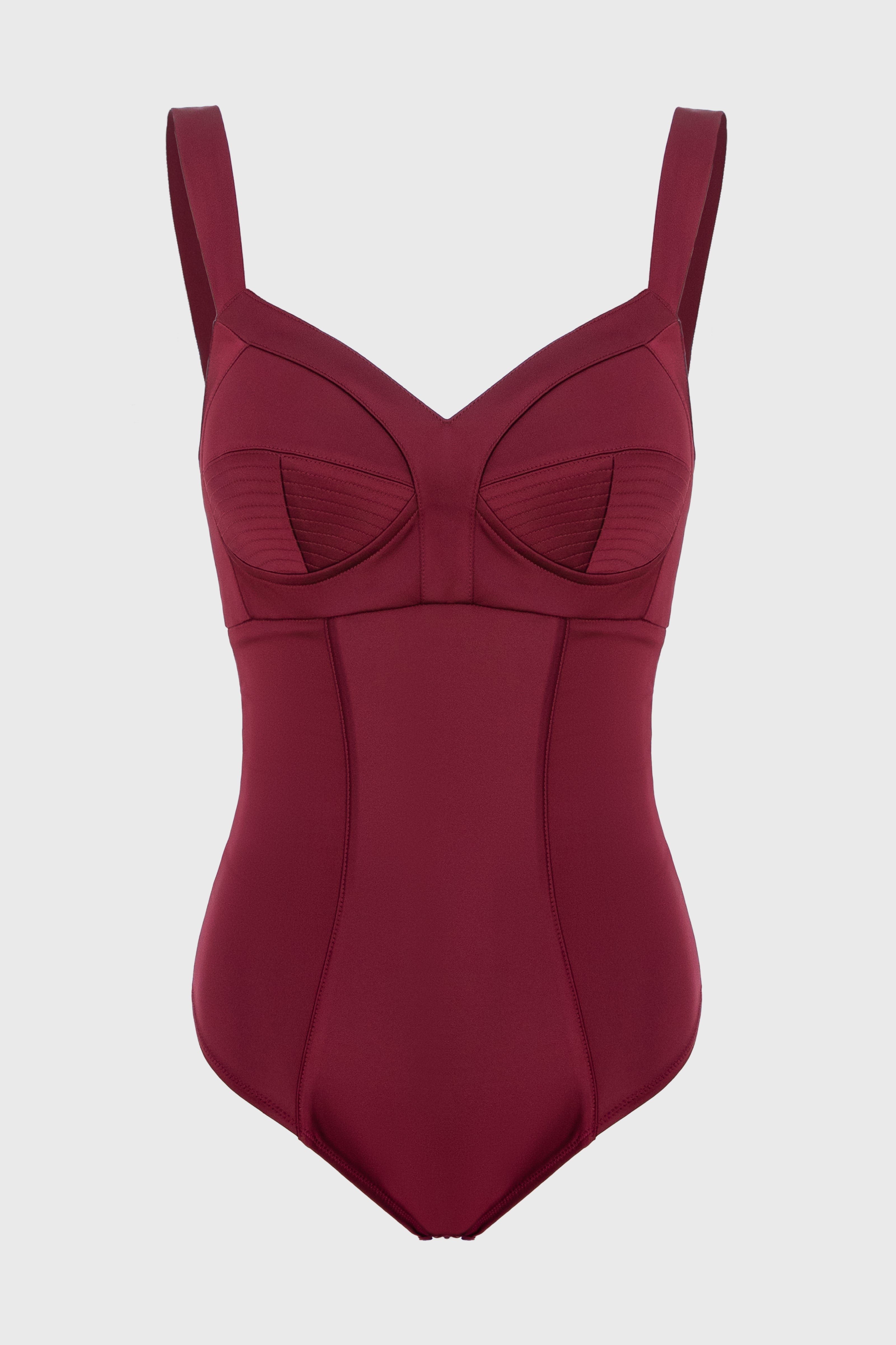 Satin Sculpt Bodysuit Wine