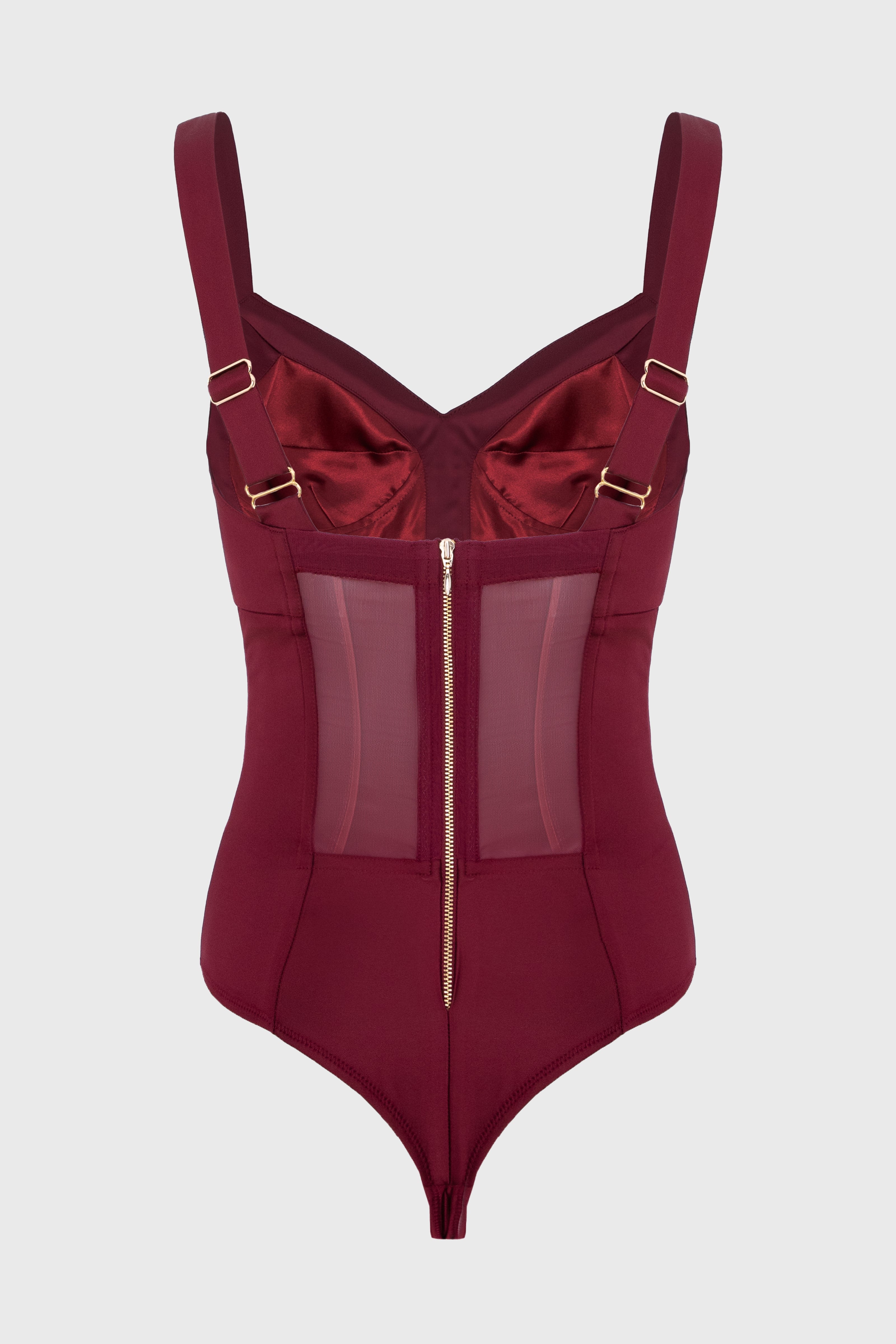 Satin Sculpt Bodysuit Wine
