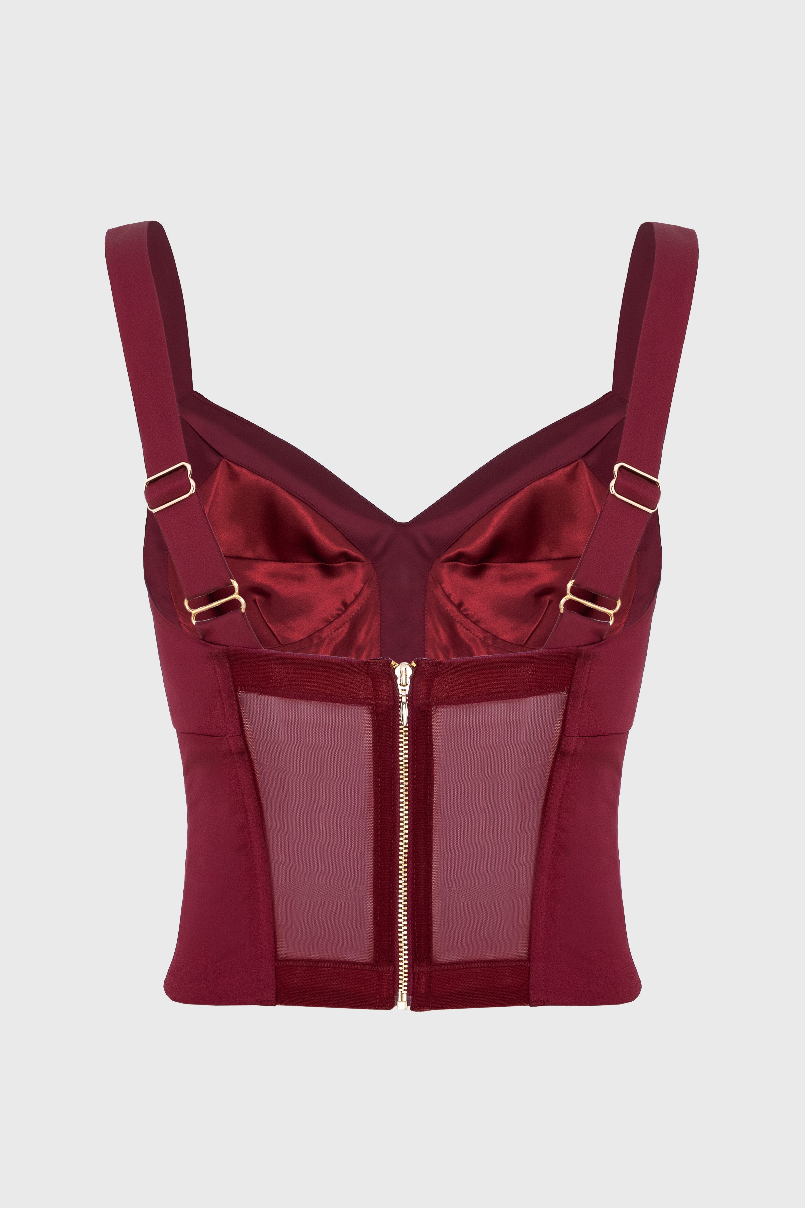 Satin Sculpt Corset Wine