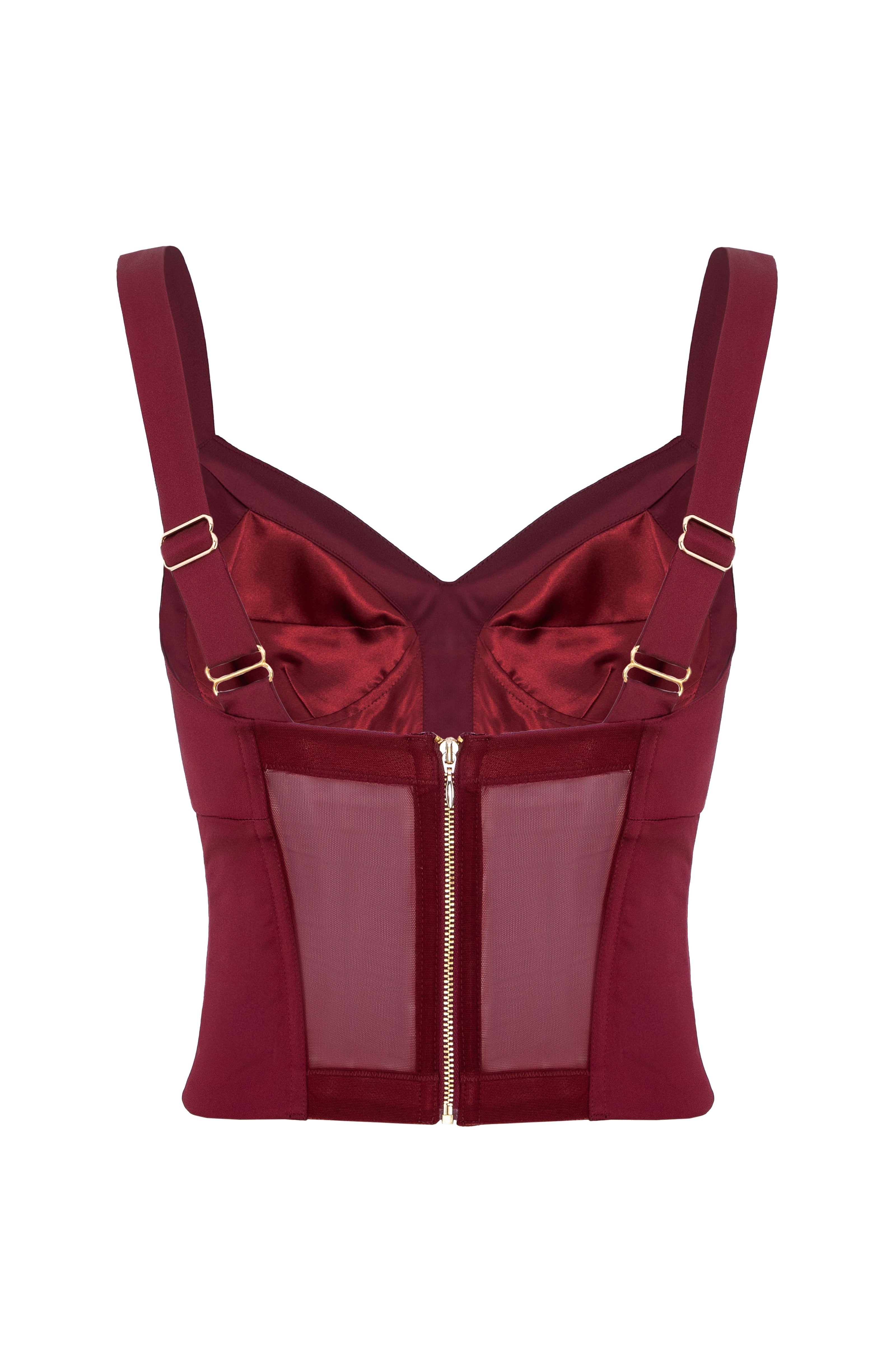 Satin Sculpt Corset Wine