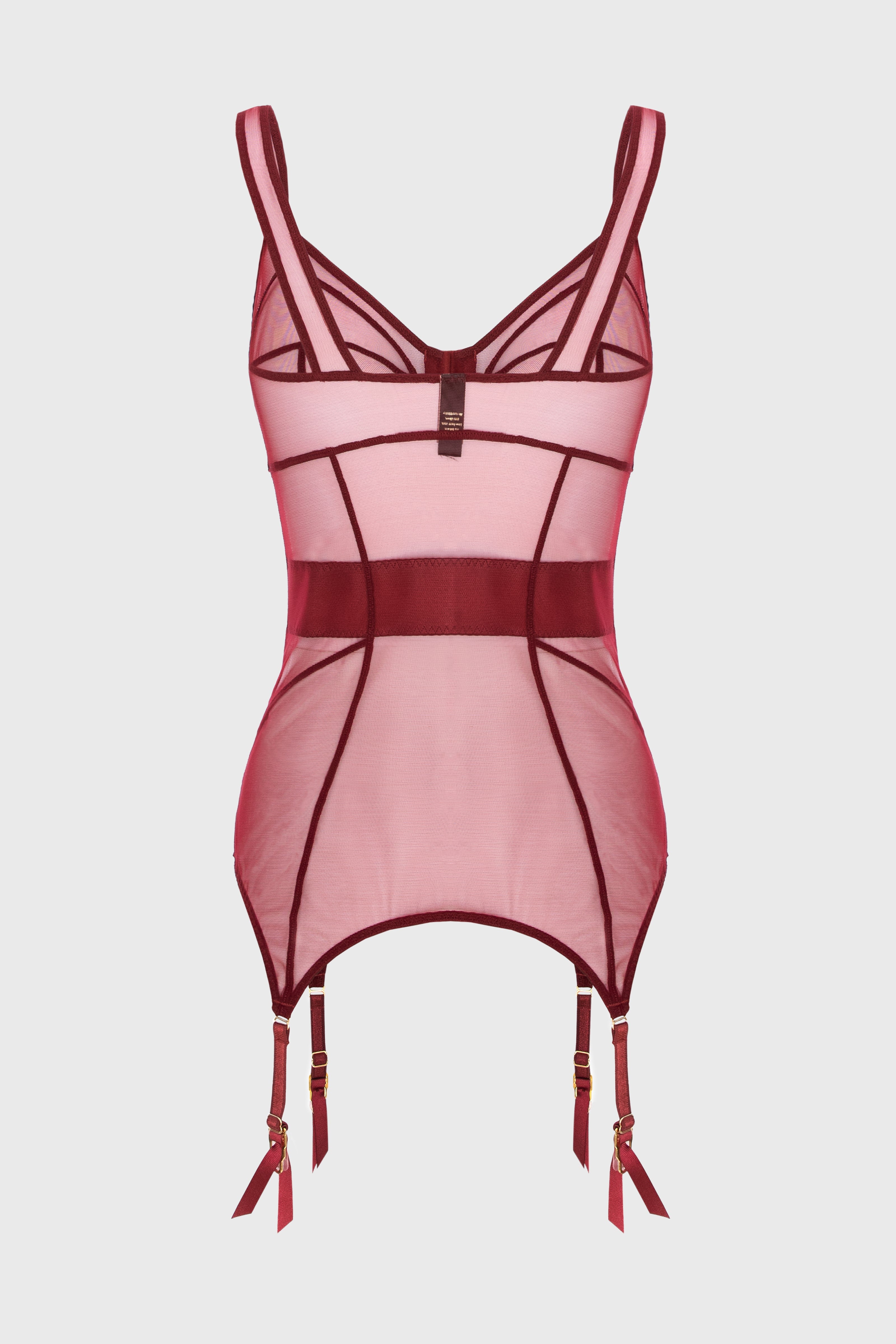Zest Bi-Stretch Sheer Corset Dark Red