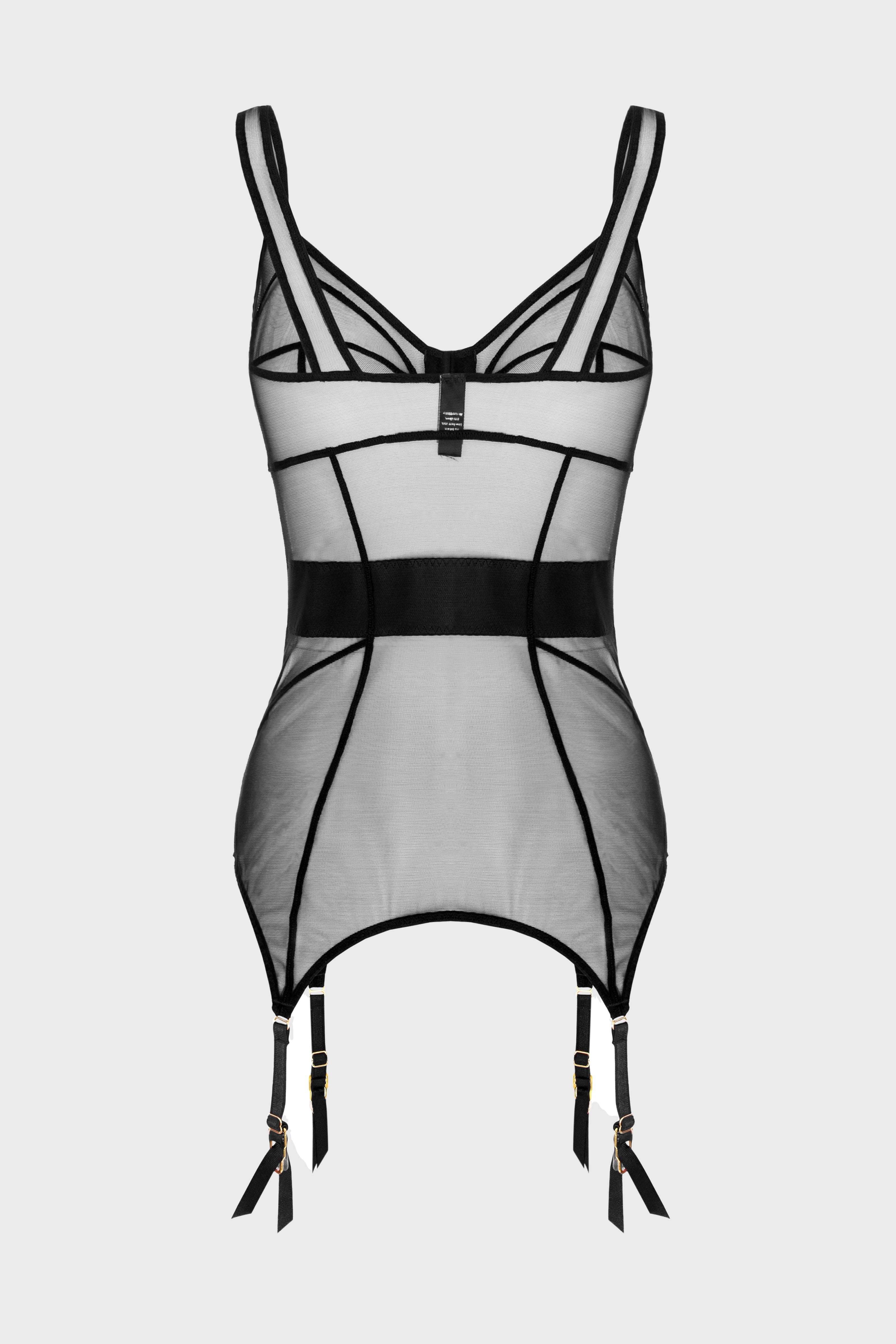 Zest Bi-Stretch Sheer Corset Black