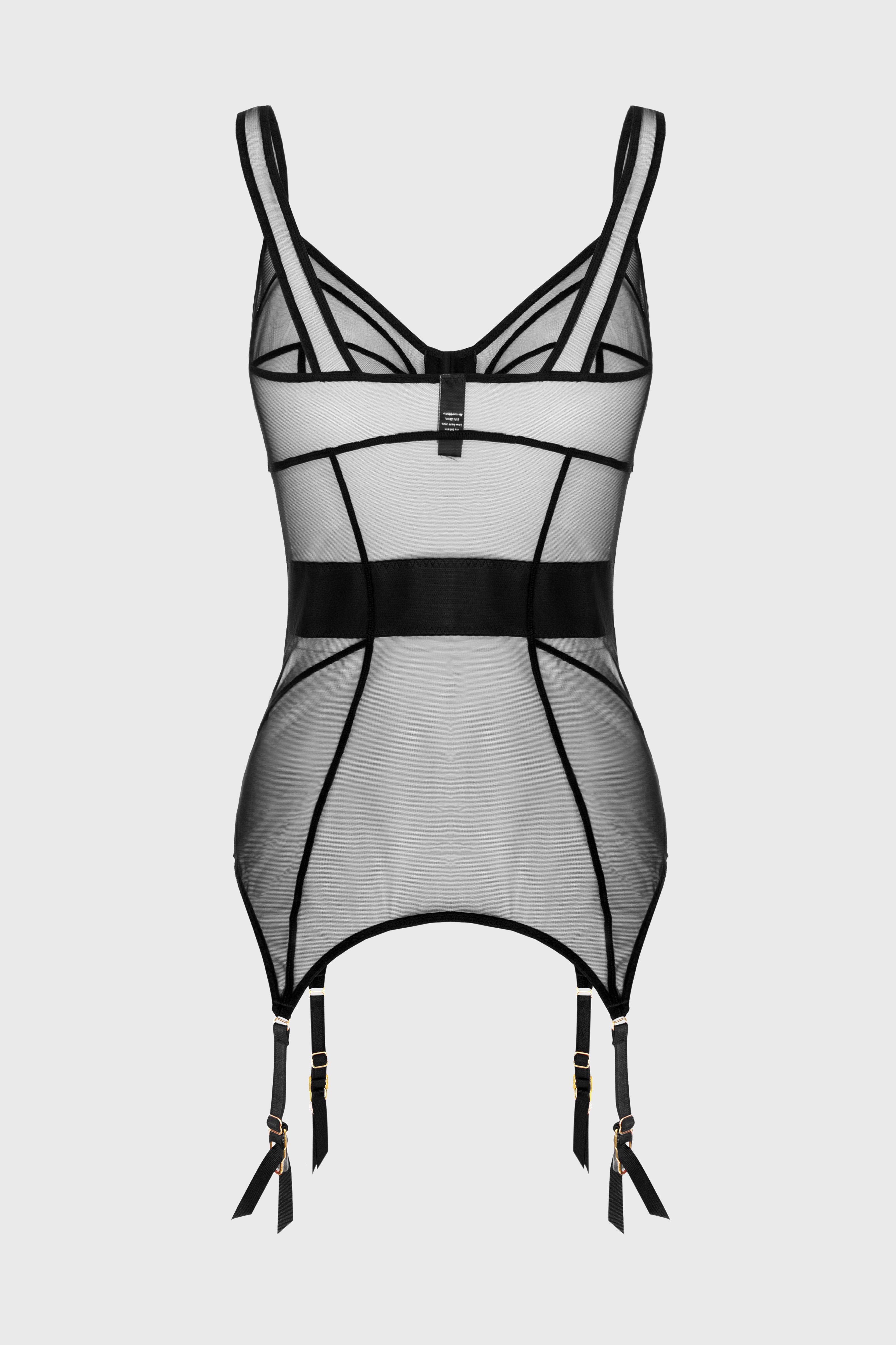 Zest Bi-Stretch Sheer Corset Black