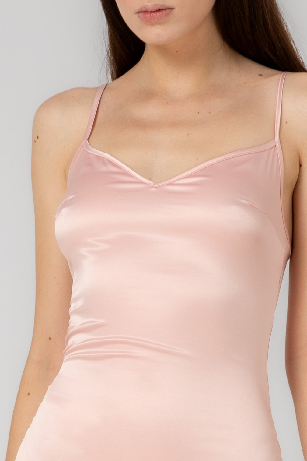 Rochie roz din satin Second Skin