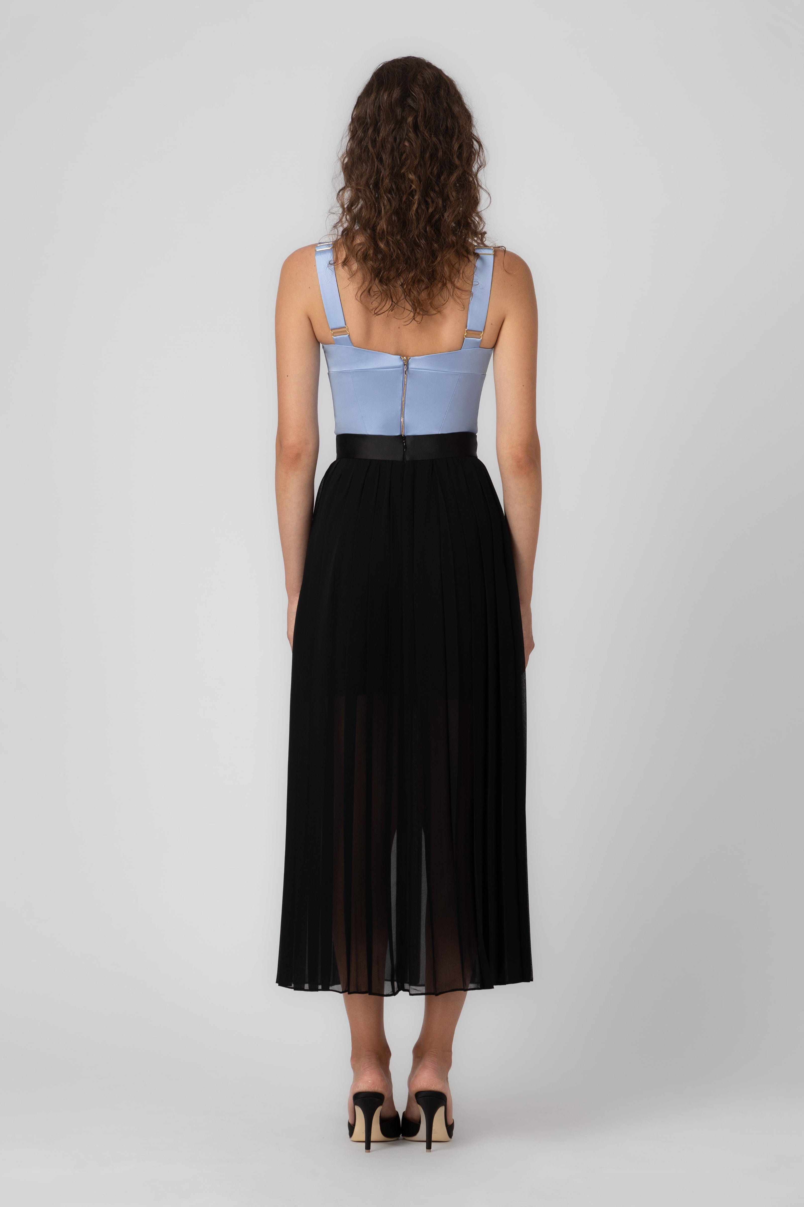 Corset albastru deschis din satin elastic Haze