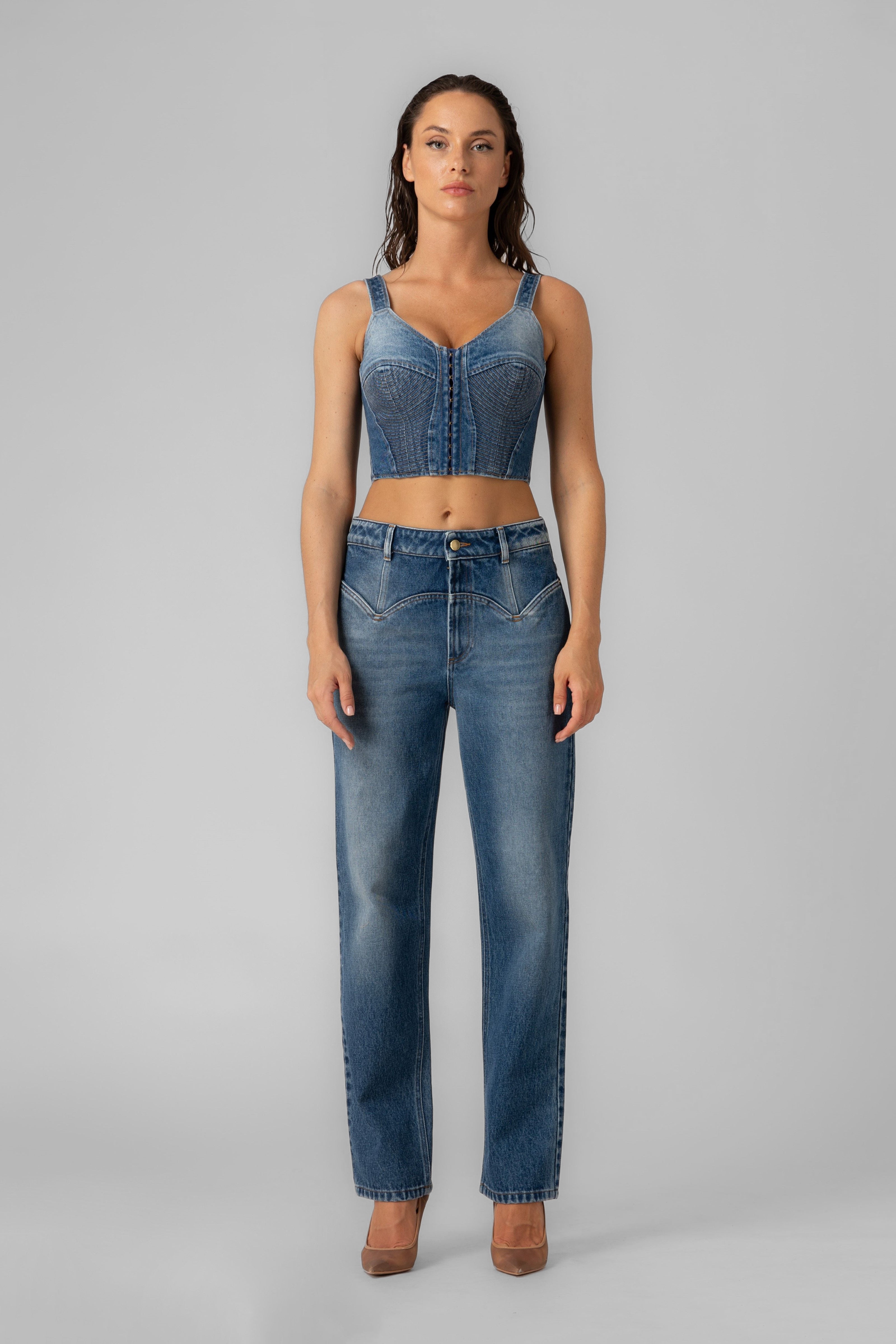 Corset Denim Bra Top