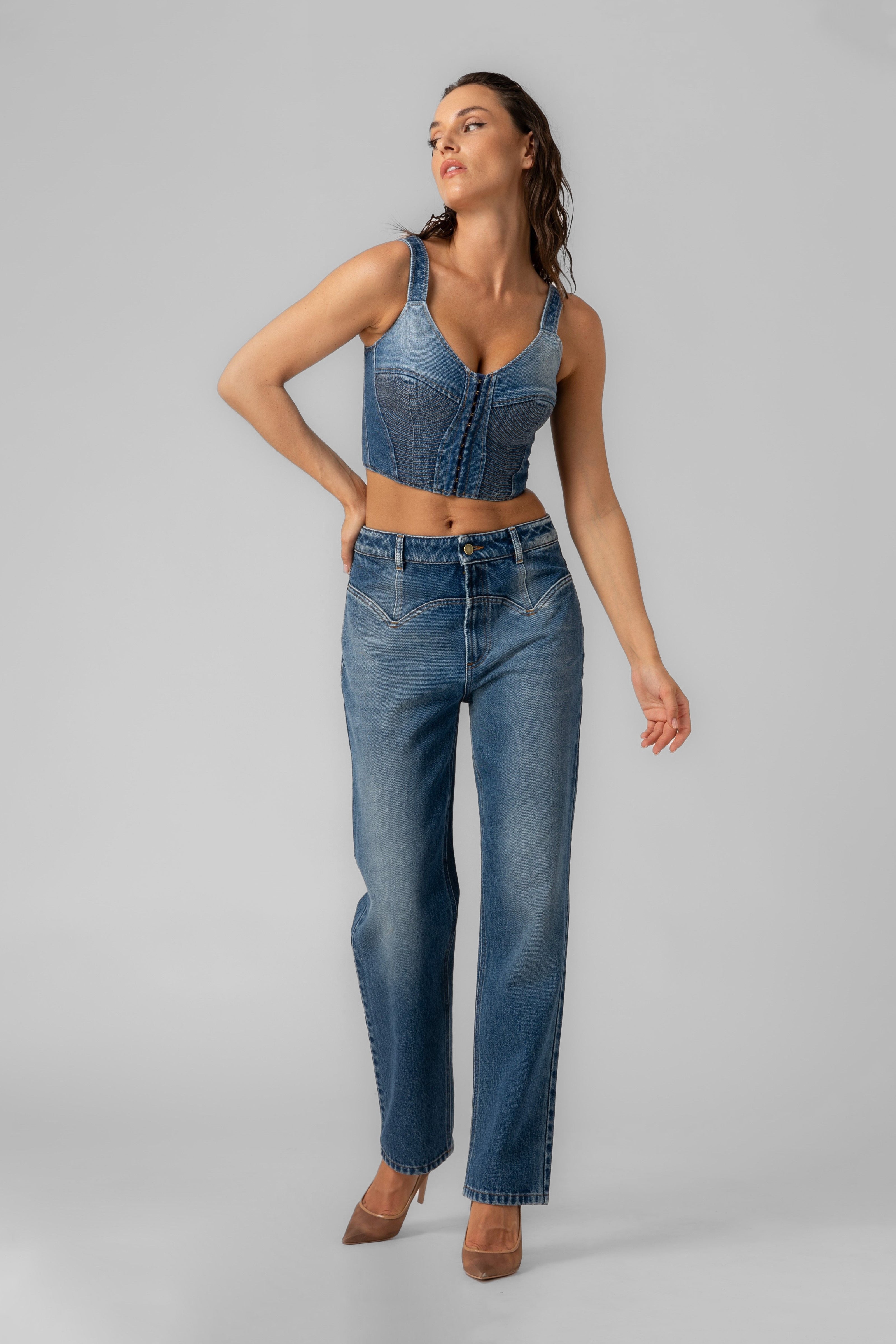 Corset Denim Bra Top