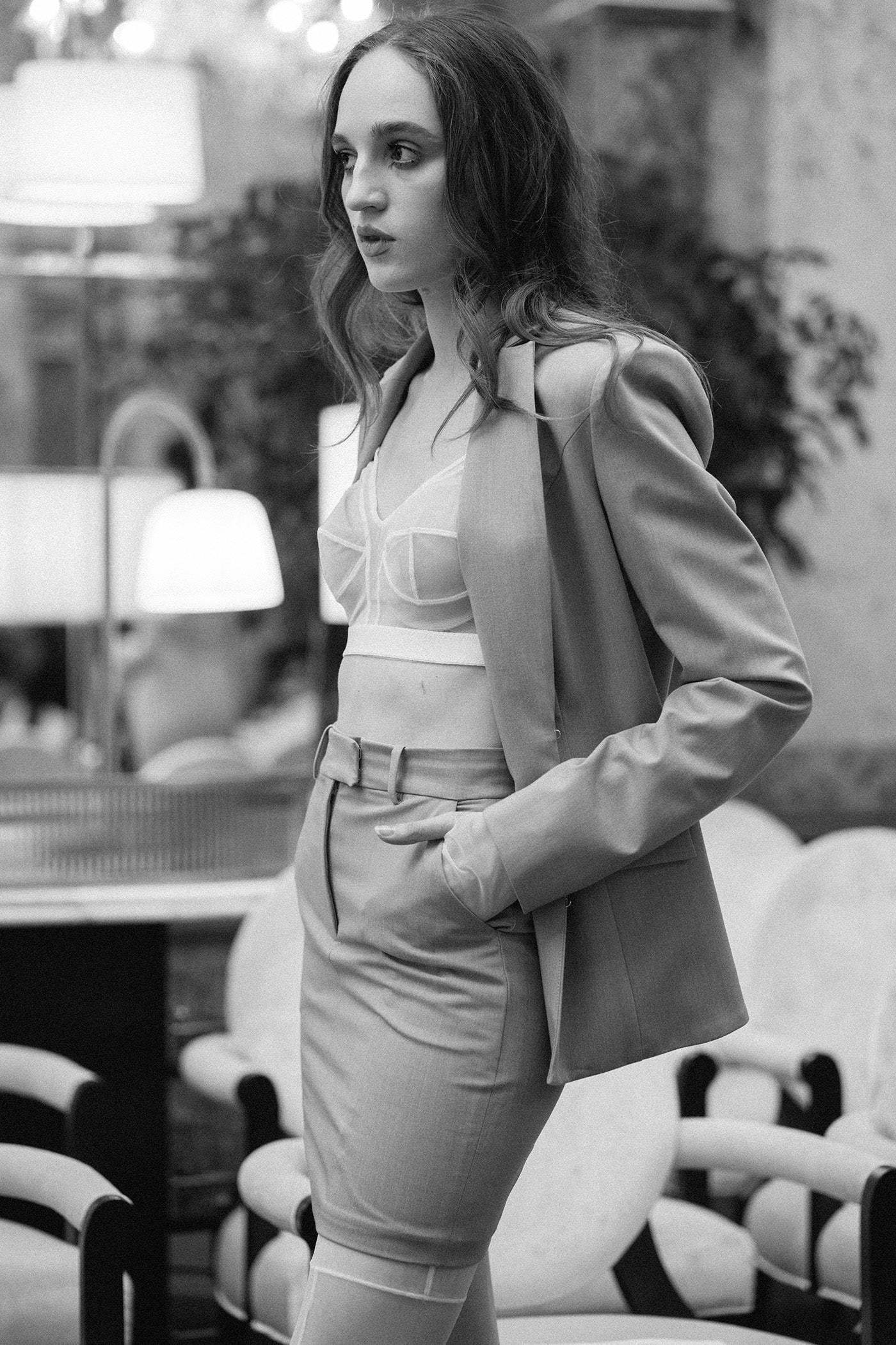 Formal Mini Skirt Sand