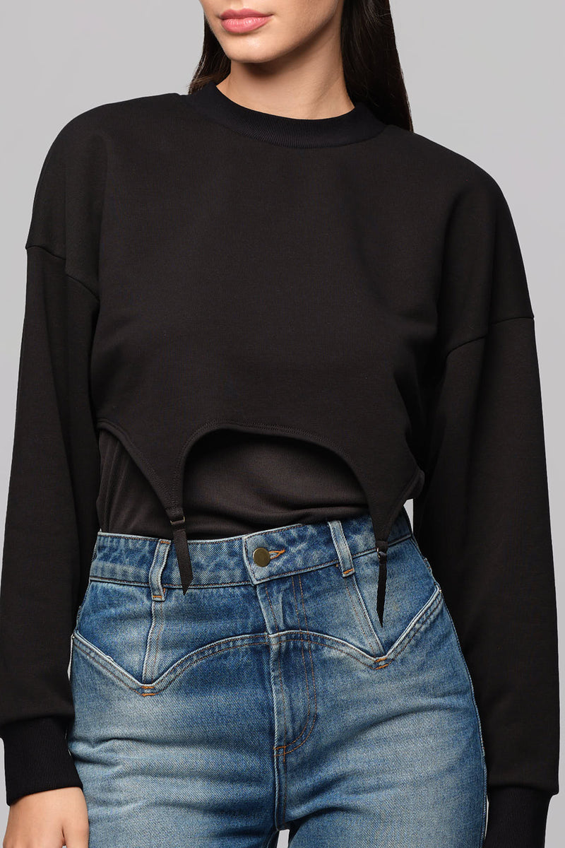 Garter Sweatshirt Black