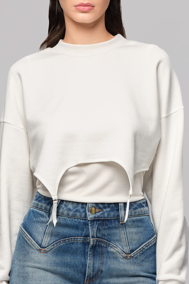 Garter Sweatshirt White