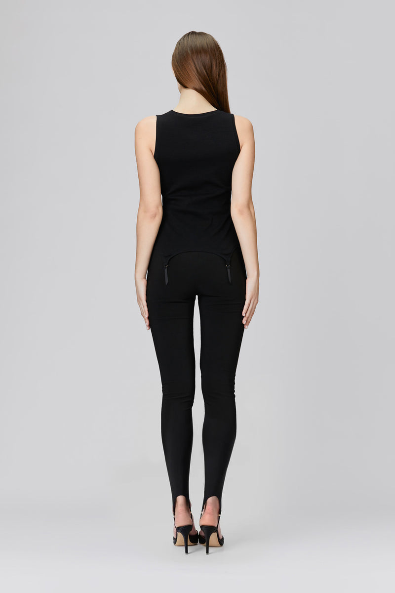 Garter Tank Top Black