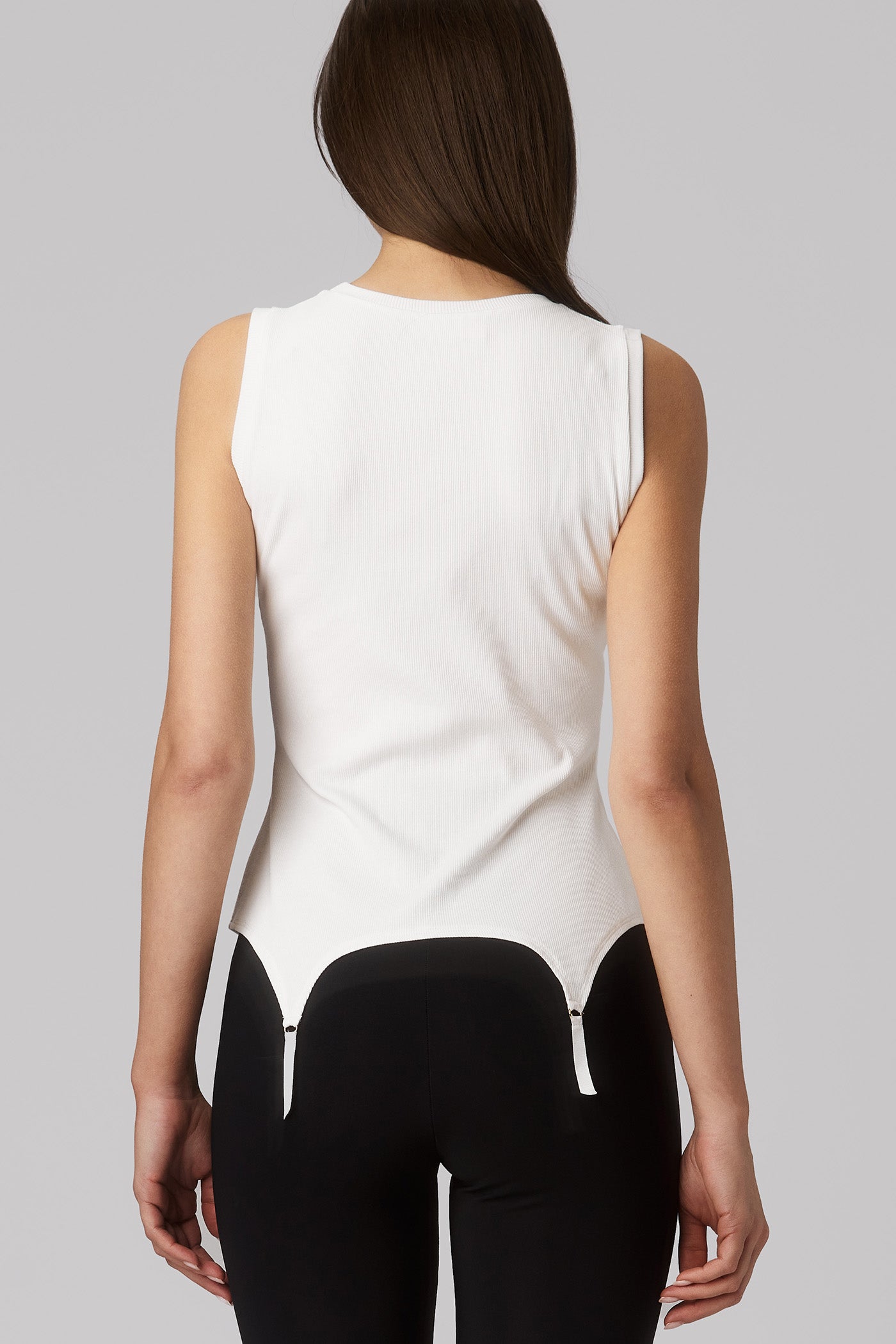 Garter Tank Top White