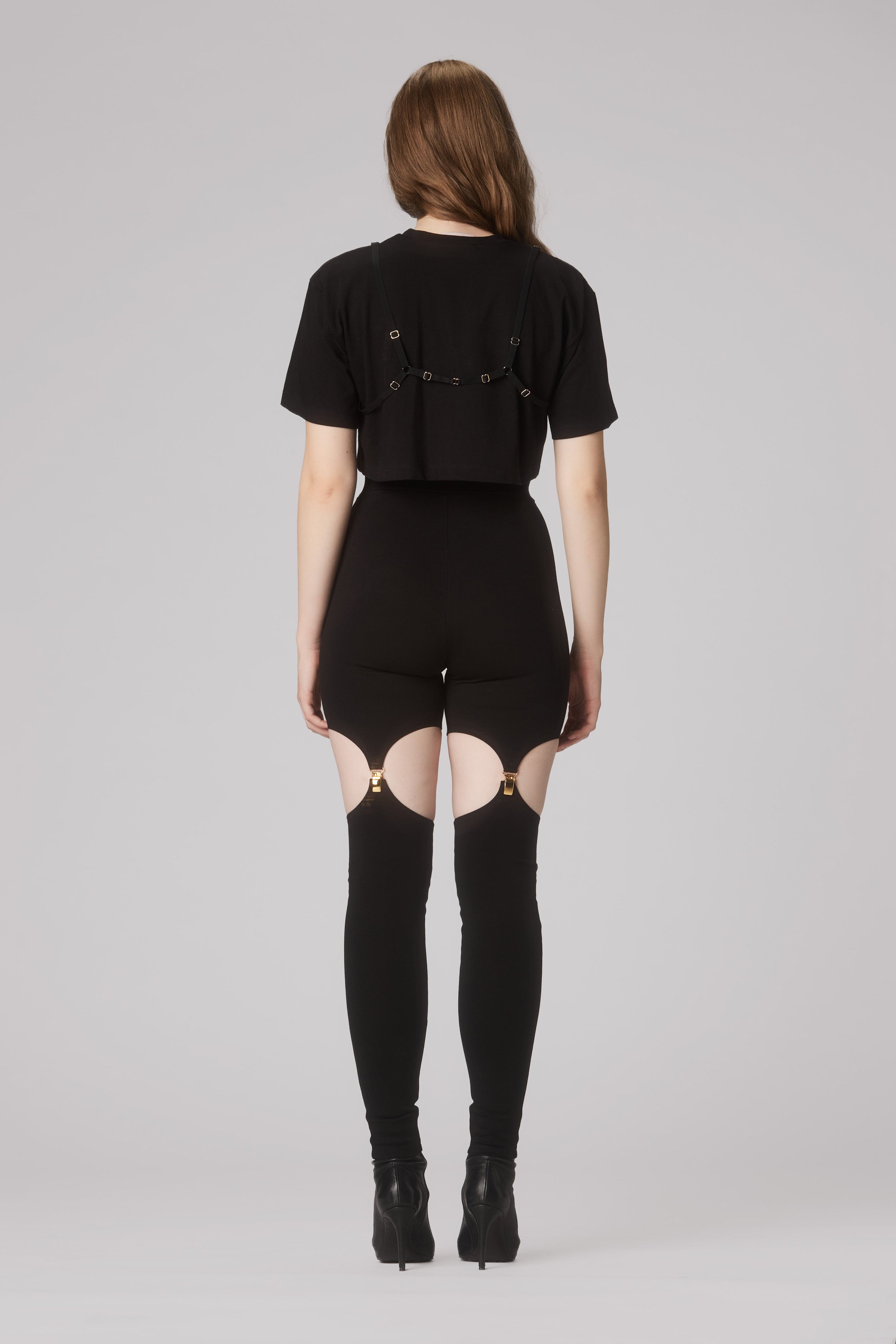 Outline Cropped T-Shirt Black