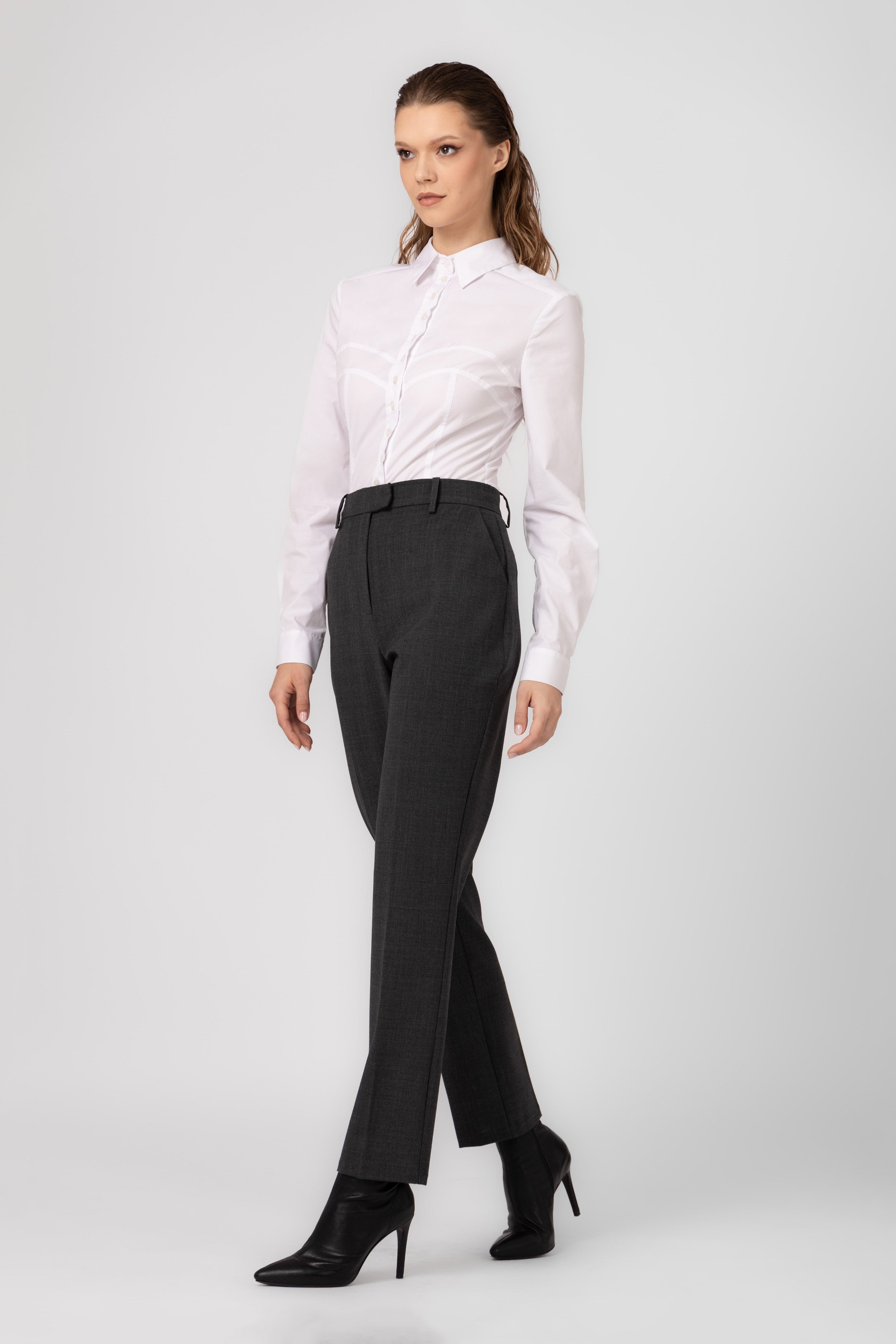 Formal Wool Trousers Gray