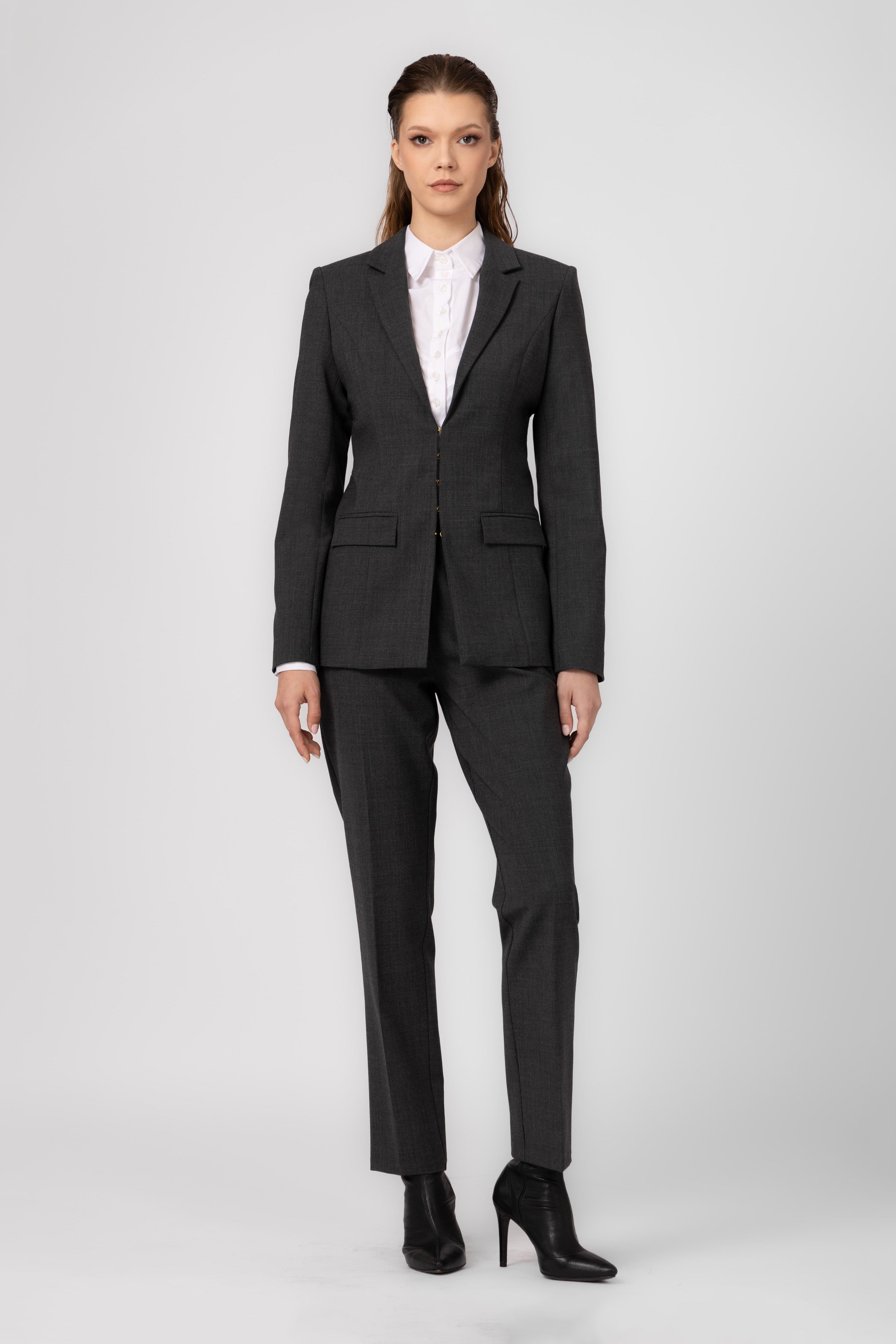 Formal Wool Blazer Gray