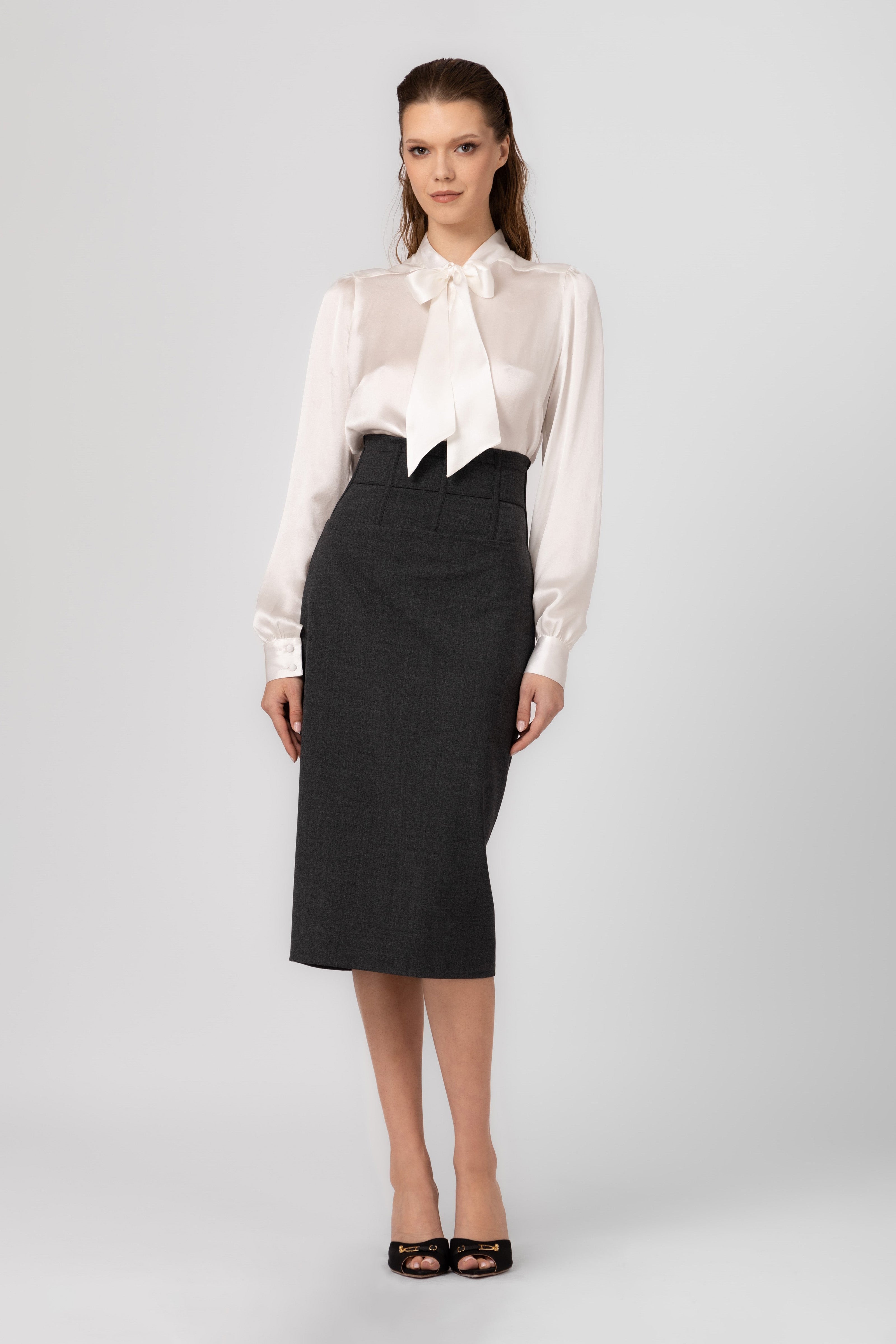 Tomboy Wool Skirt Gray
