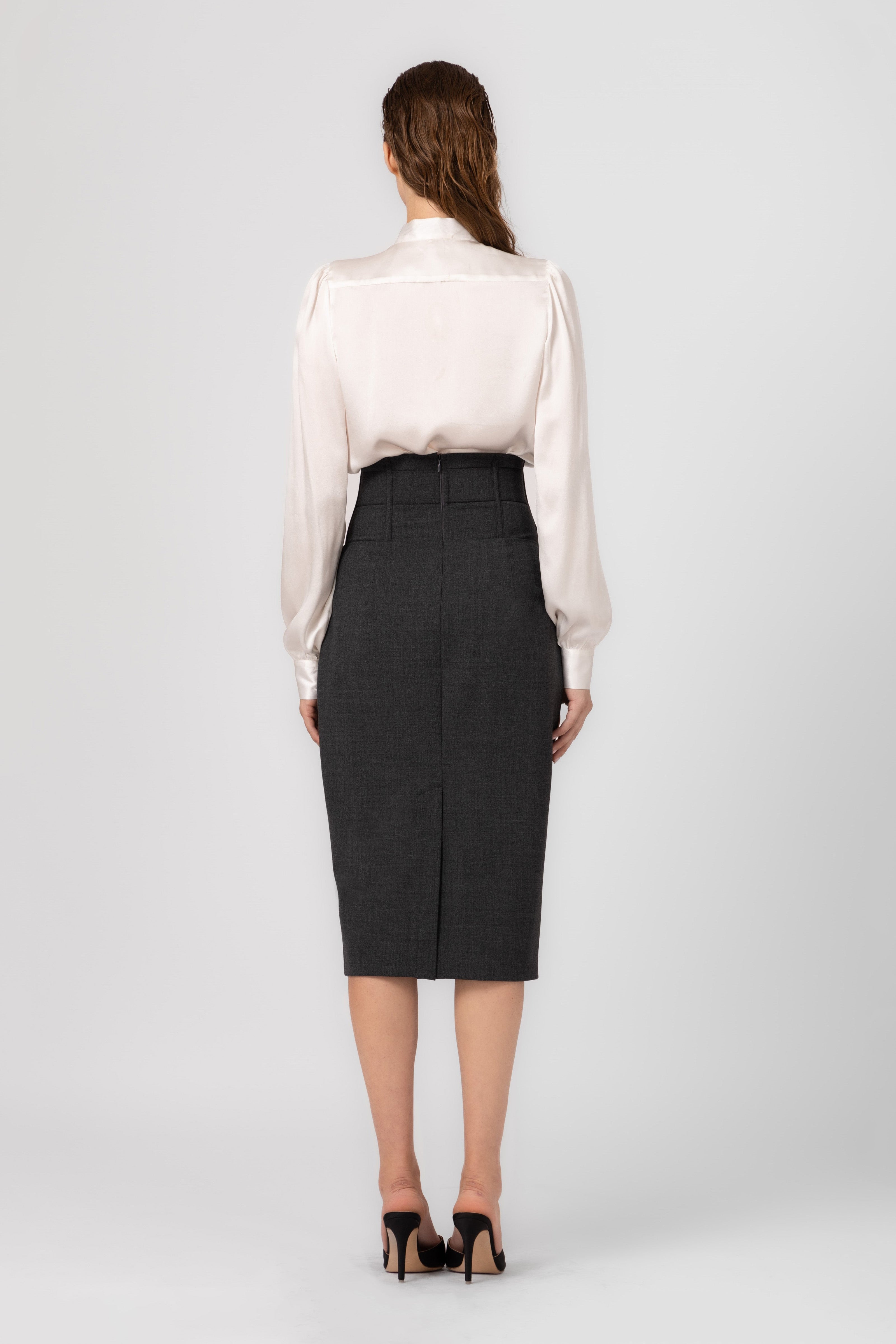 Tomboy Wool Skirt Gray