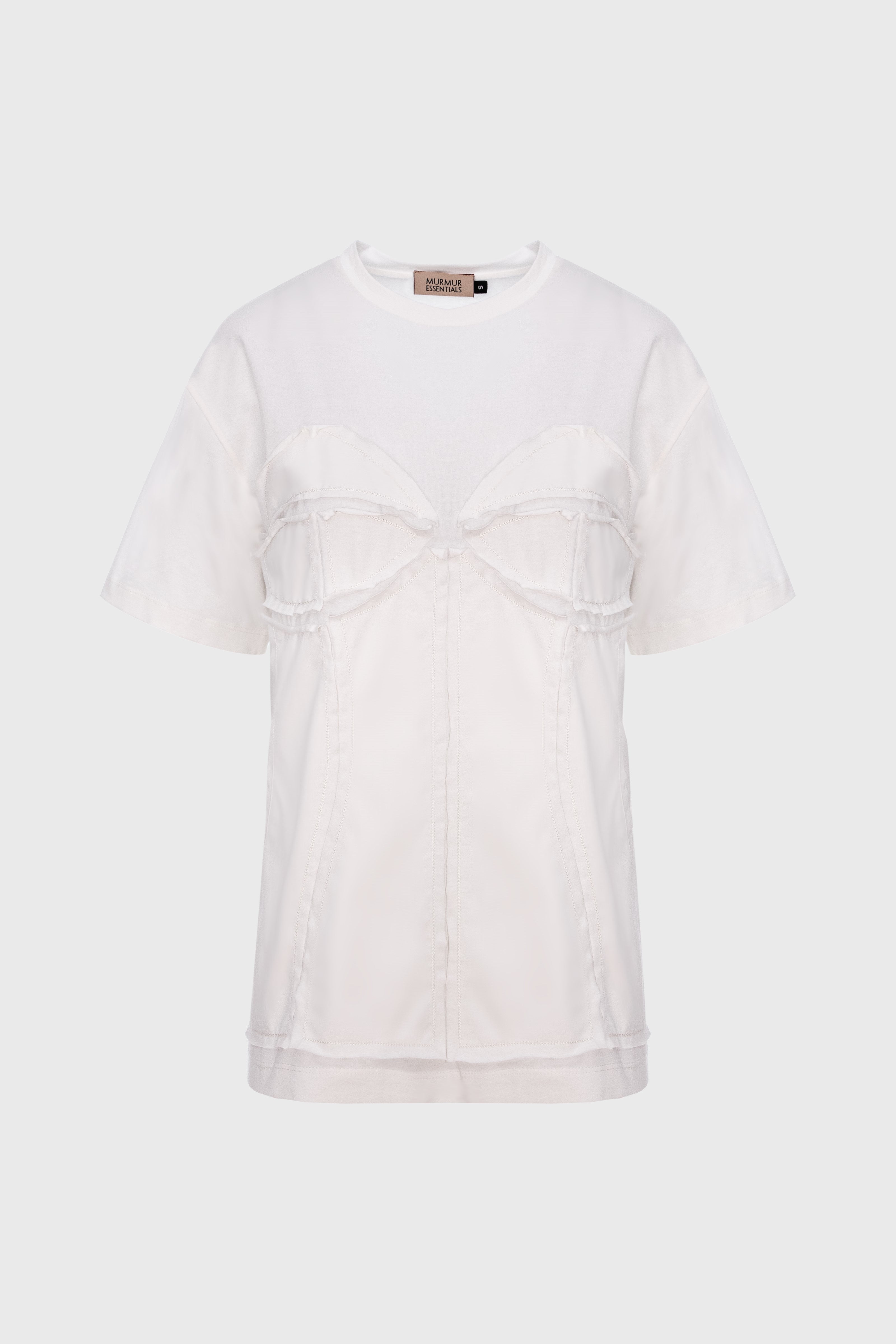 Tricou alb din bumbac organic Deconstructed