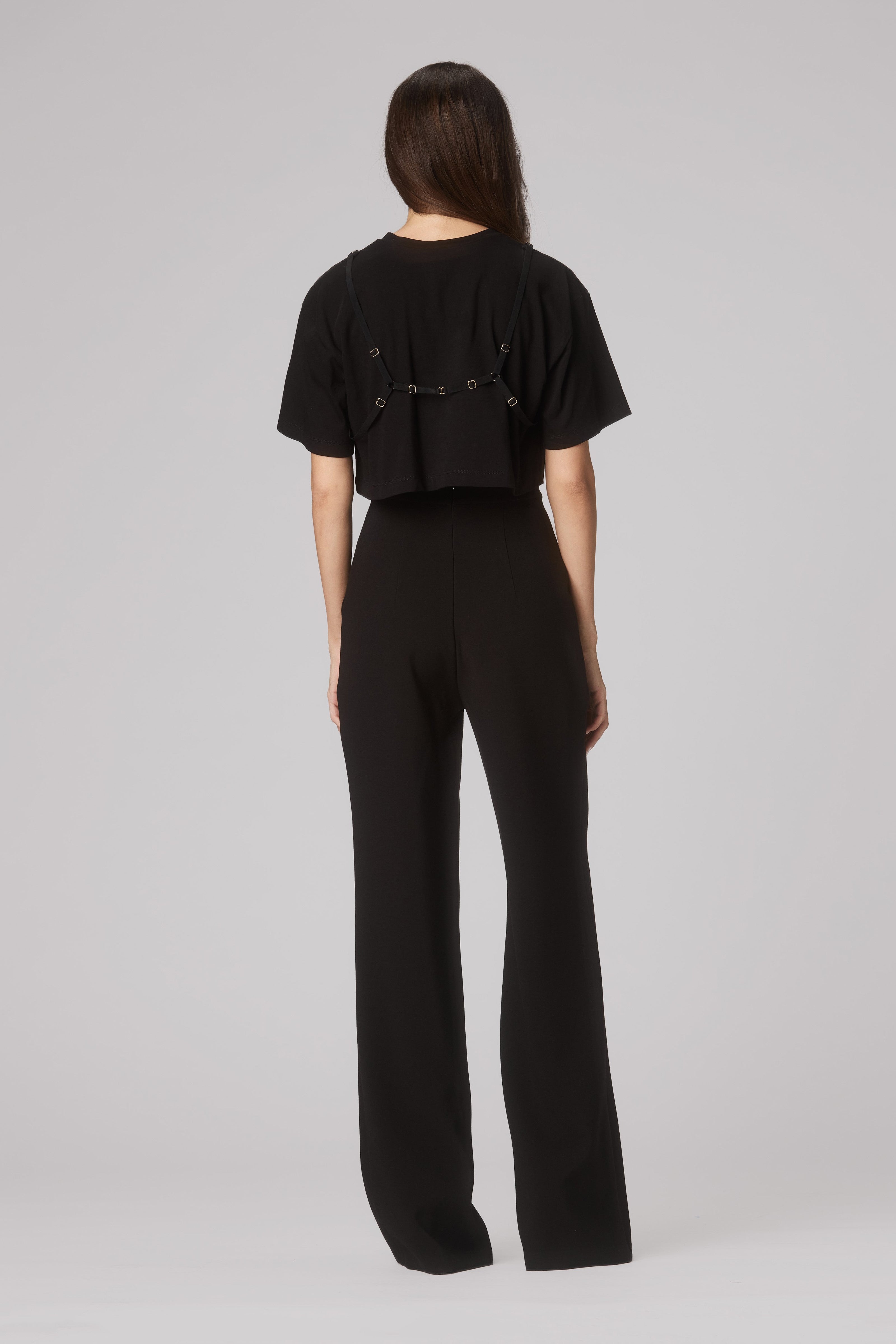 Outline Cropped T-Shirt Black