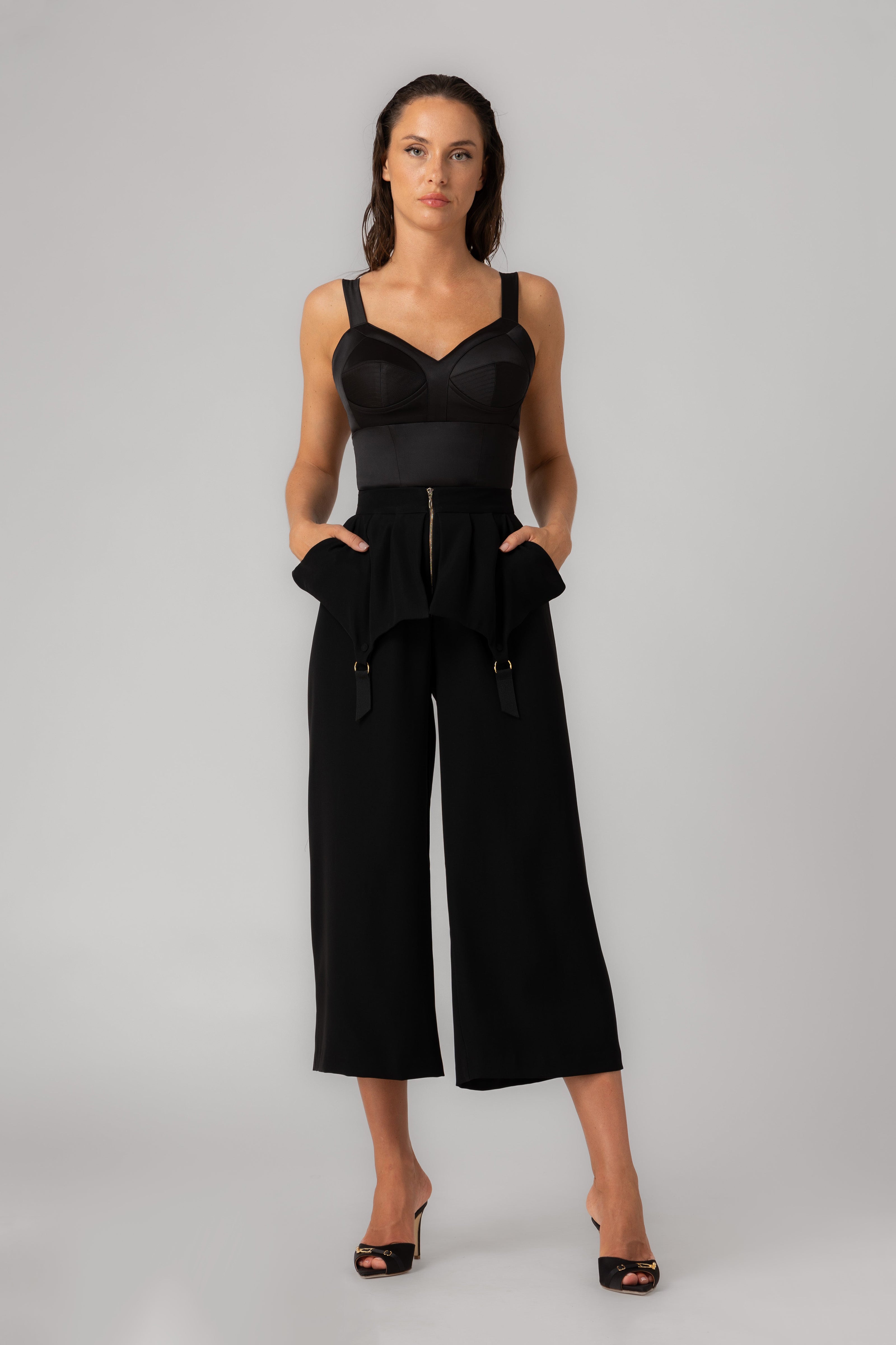 Satin Sculpt Corset Black