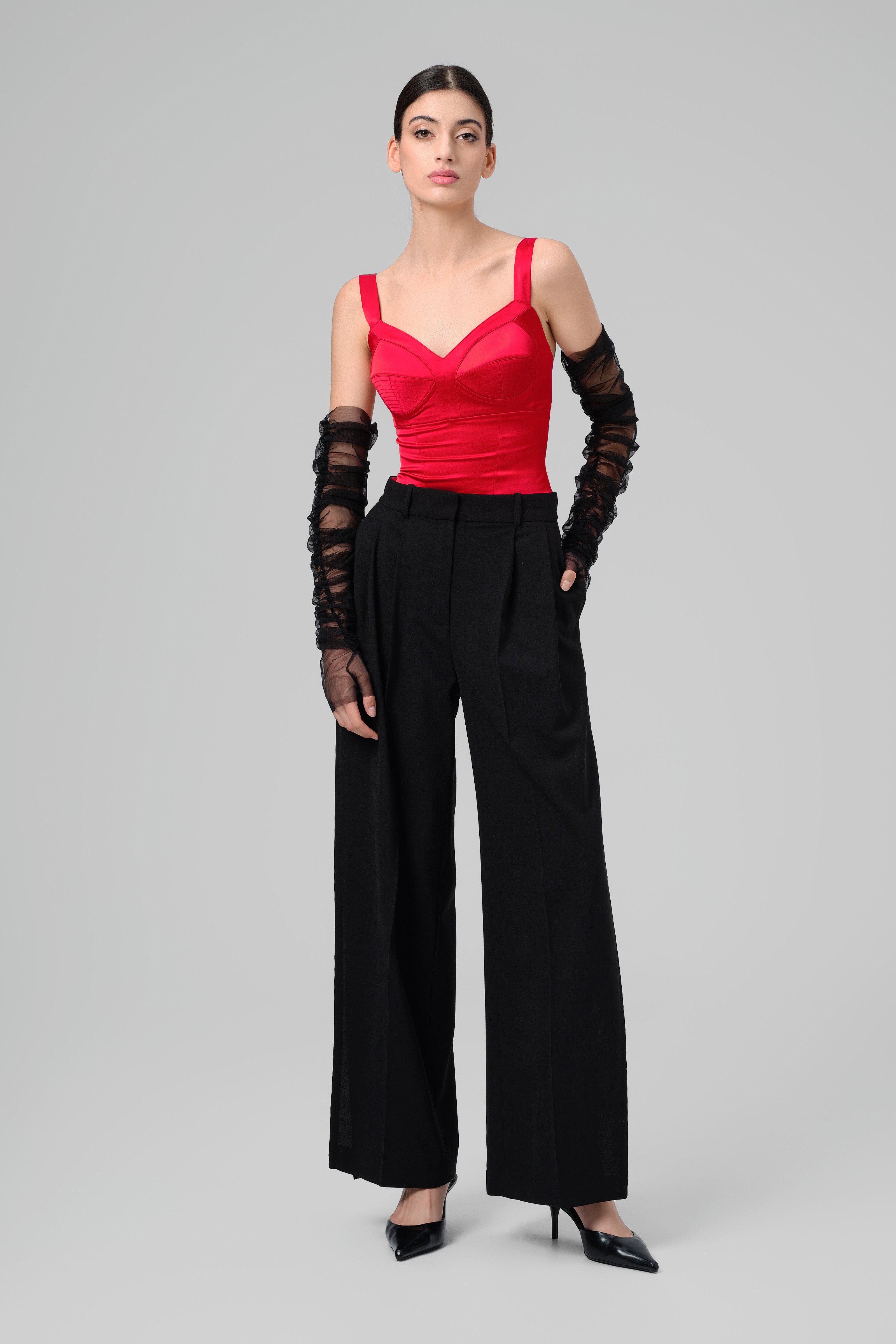 Satin Sculpt Bra Top Red