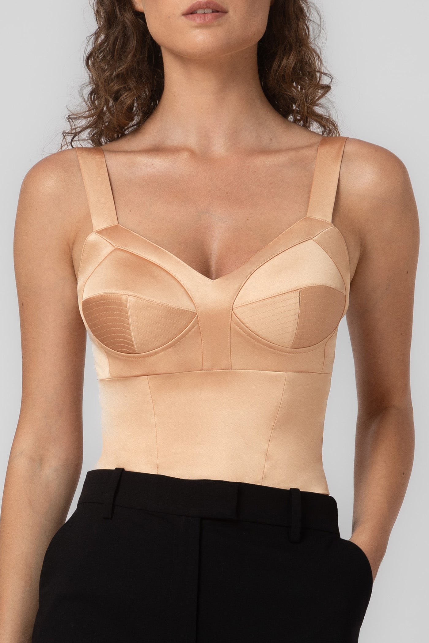 Satin Sculpt Bra Top Nude