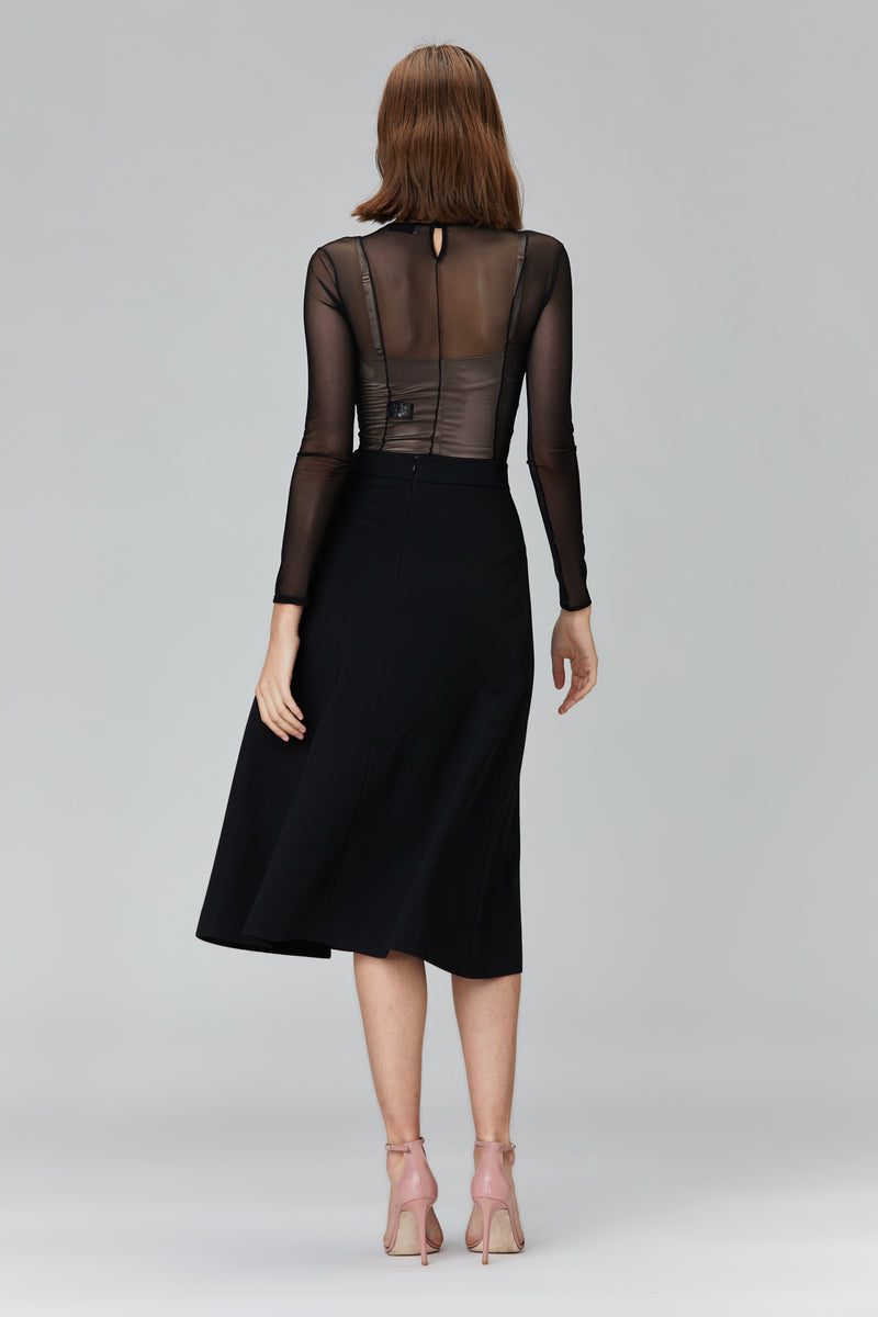 Hallow Satin Skirt Black