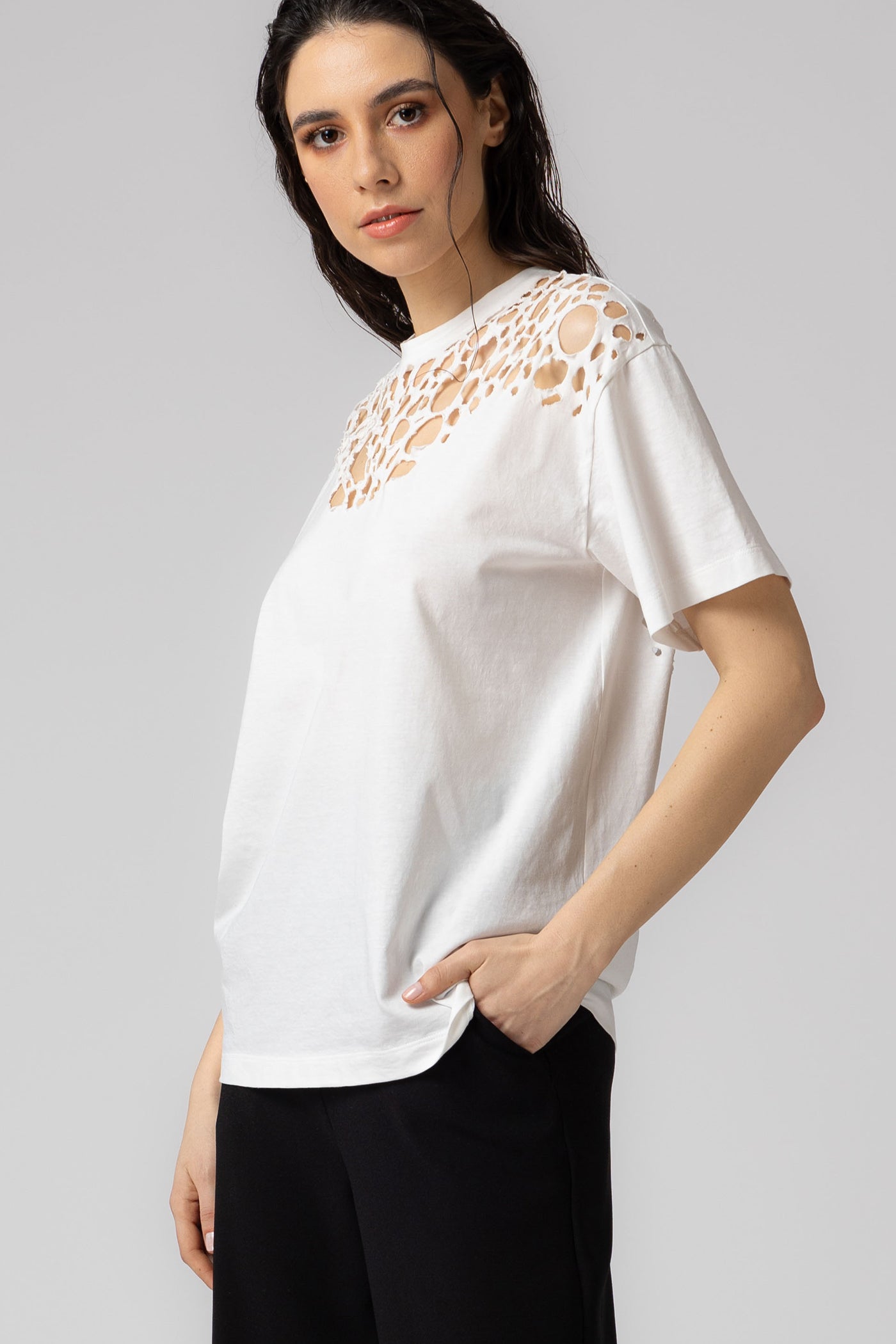 Tricou alb din bumbac Corrosive