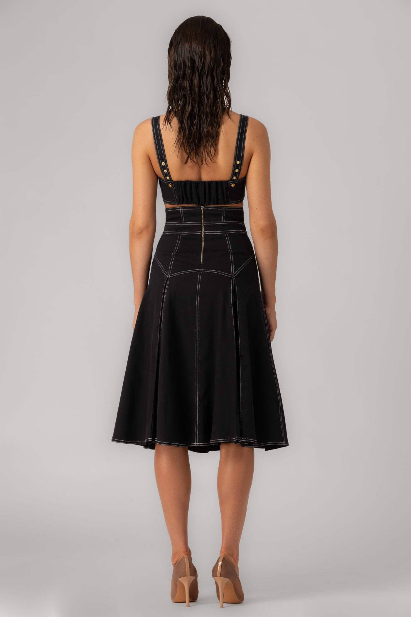 Underline Denim Bra Top Black