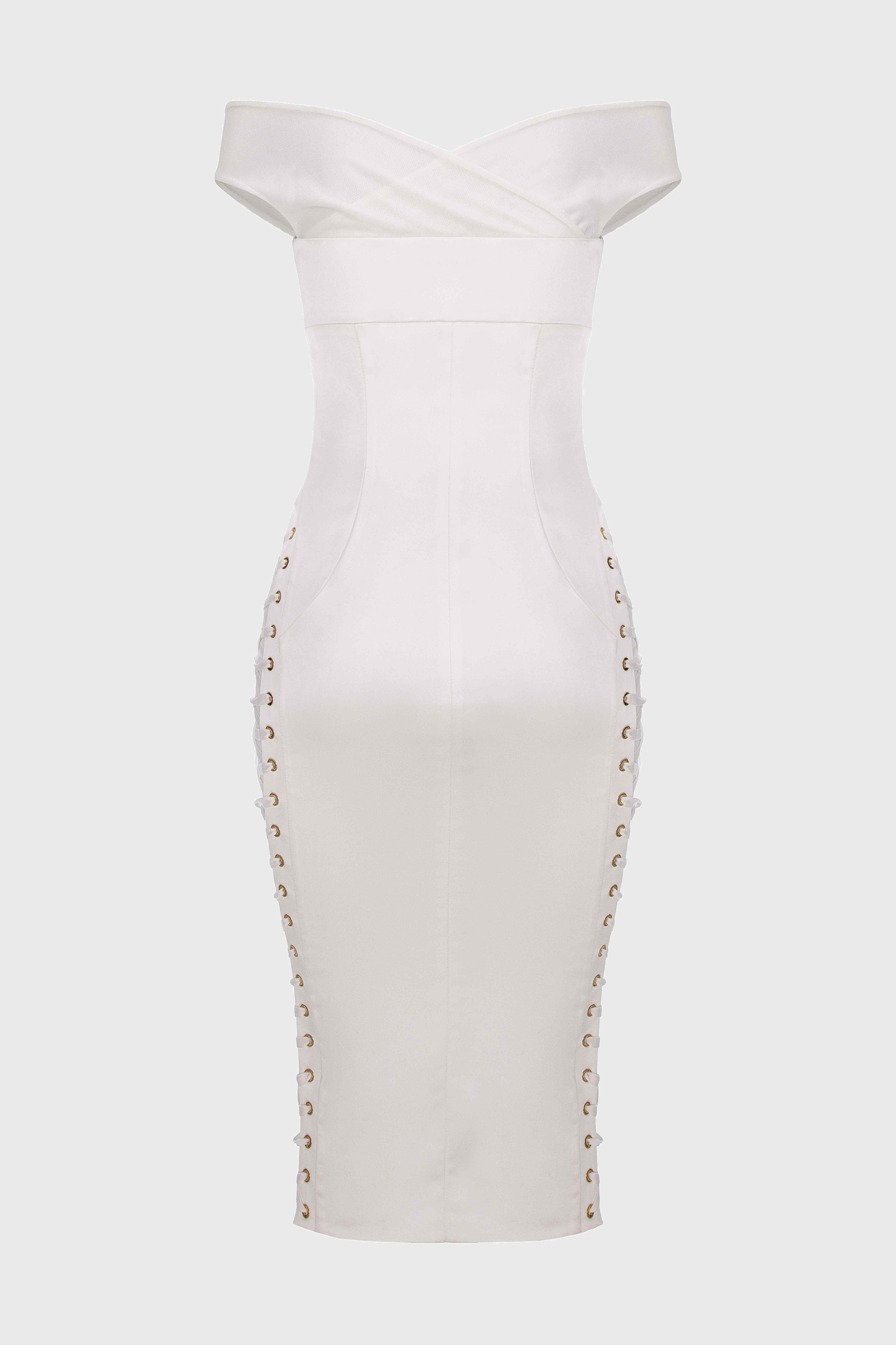 Blackcherry Dress White