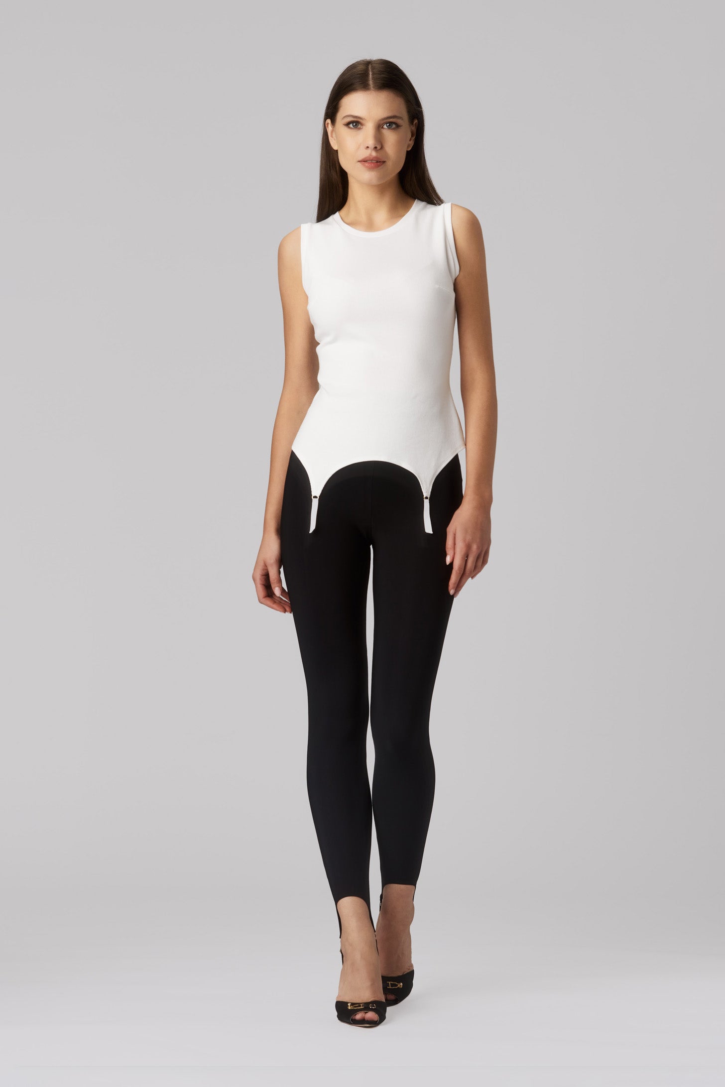 Garter Tank Top White