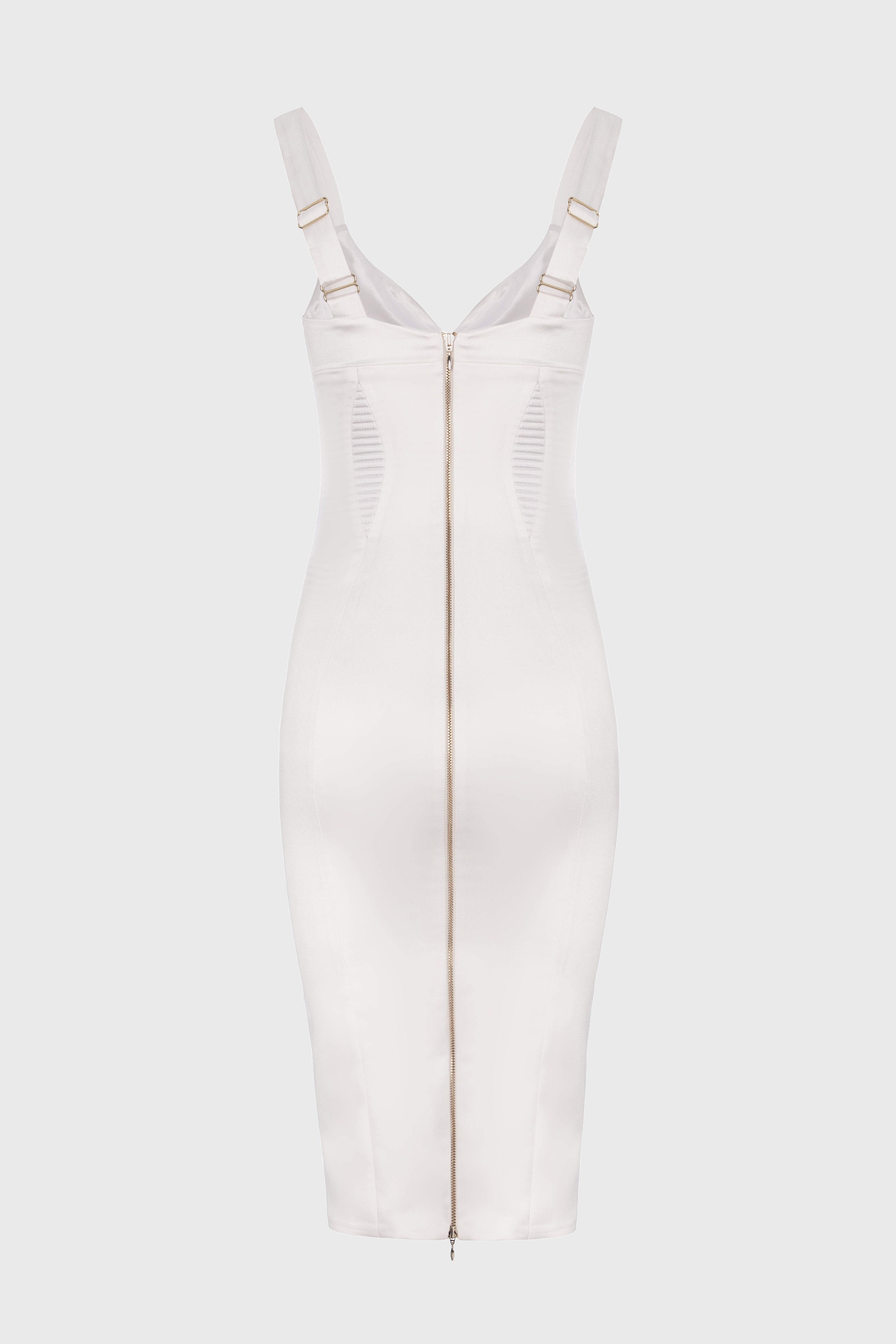 Rochie alba din satin elastic Haze