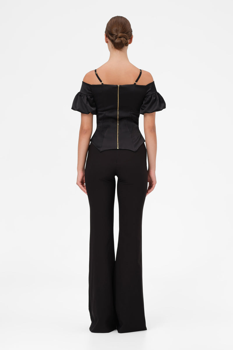 Haze Sleeve Corset Black