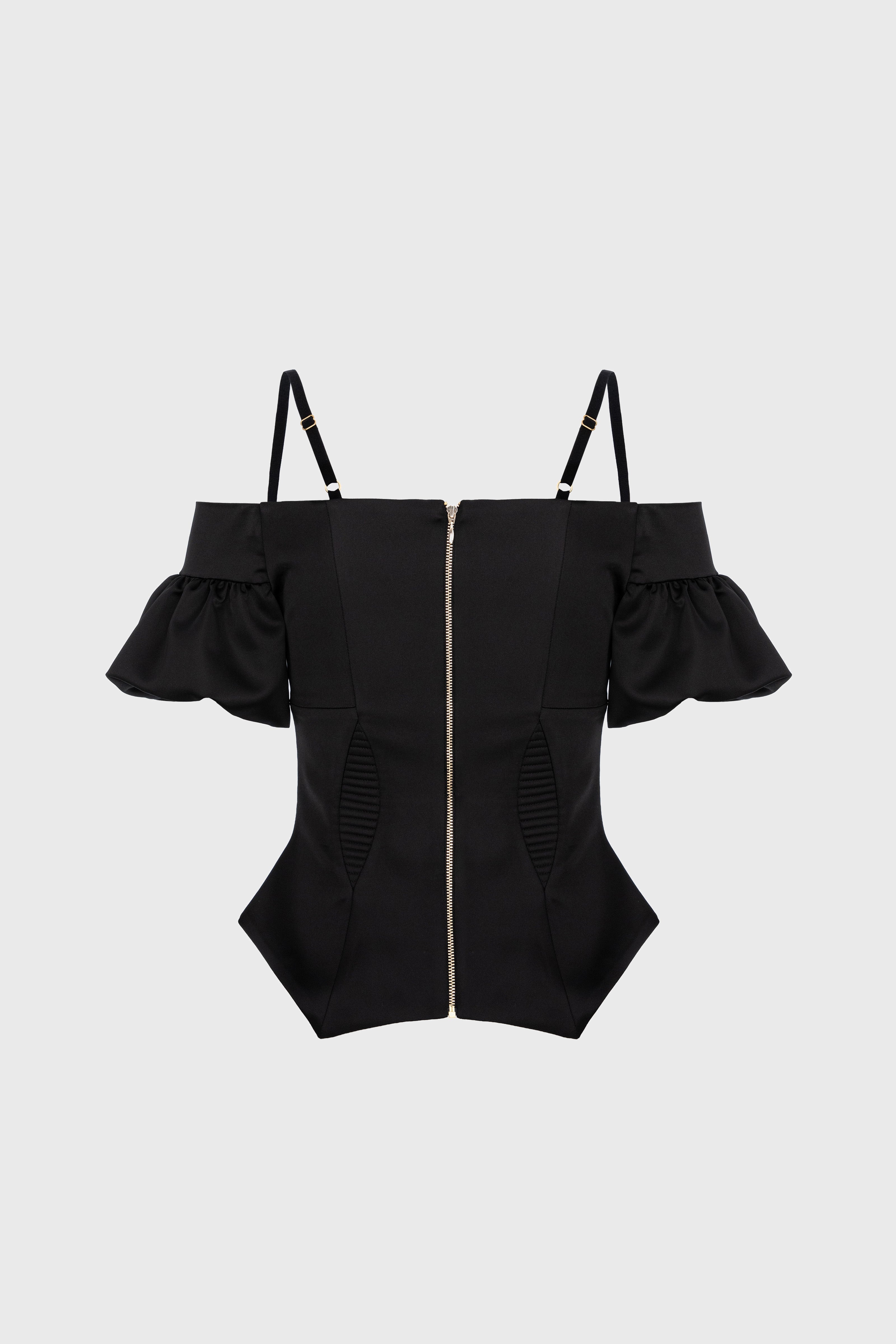 Haze Sleeve Corset Black