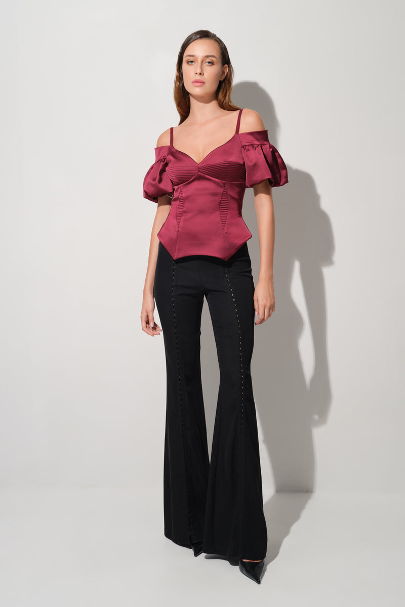 Haze Sleeve Corset Wine