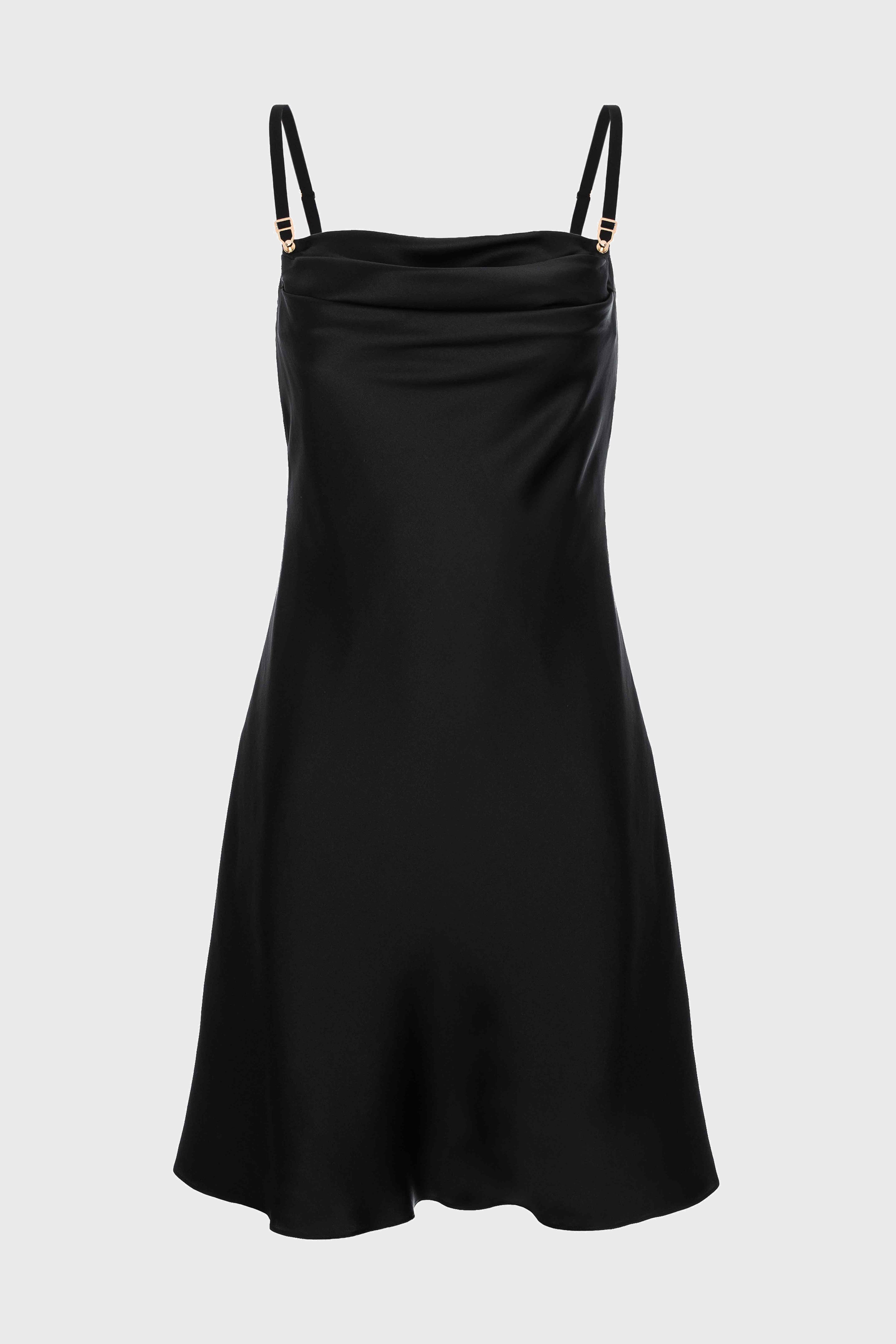 Slip Silk Mini Dress Black