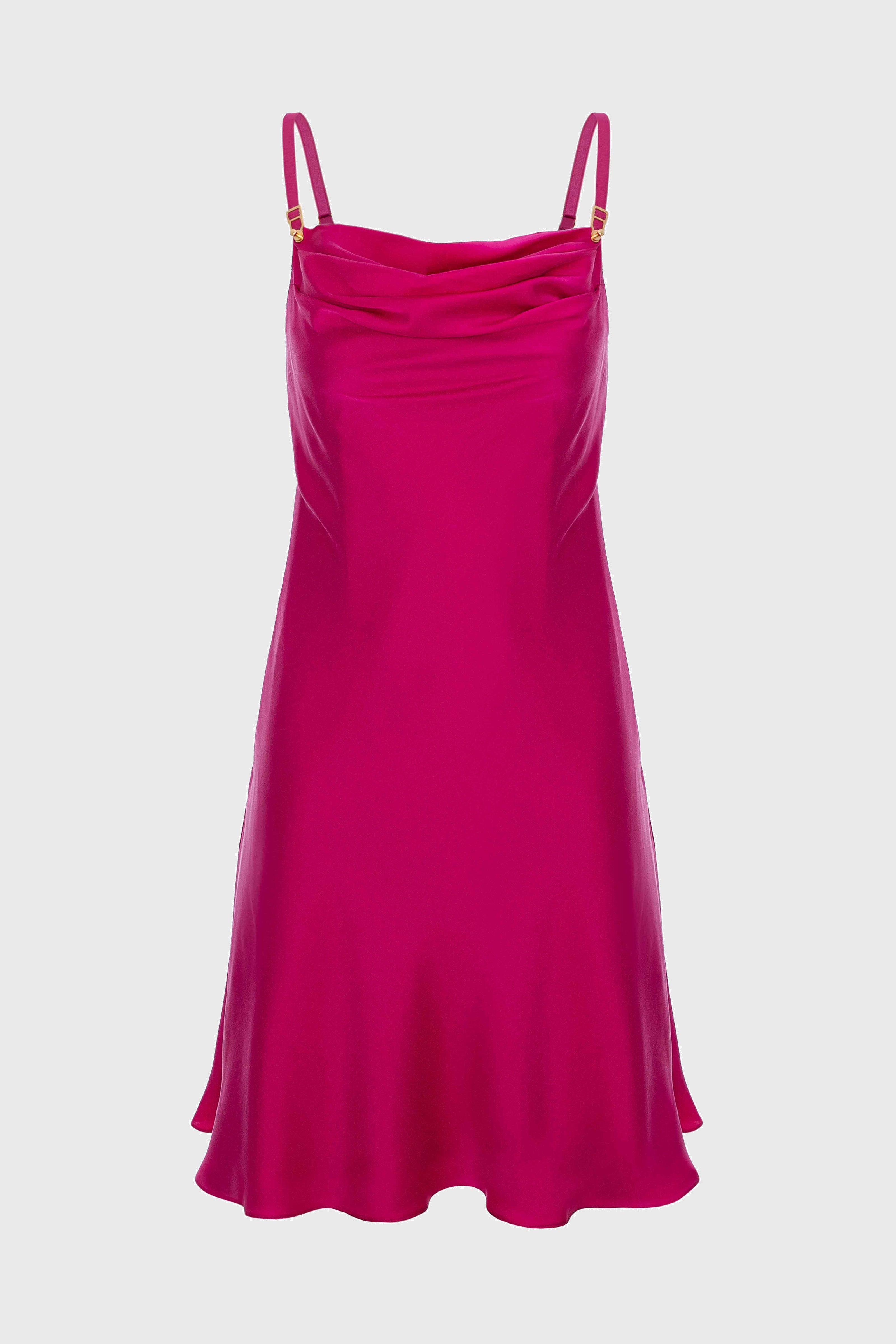 Slip Silk Mini Dress Raspberry Pink