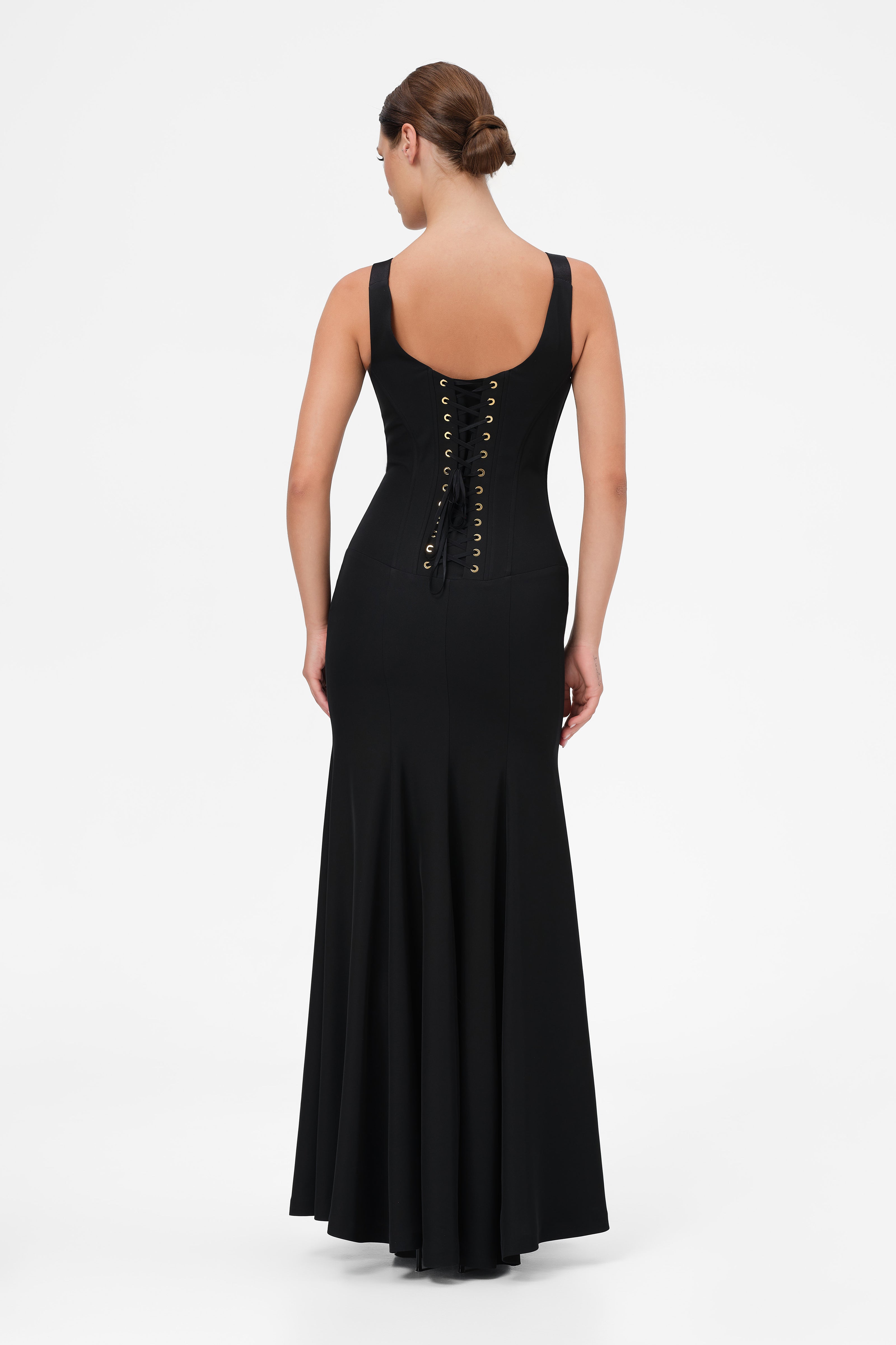 String Long Dress Black