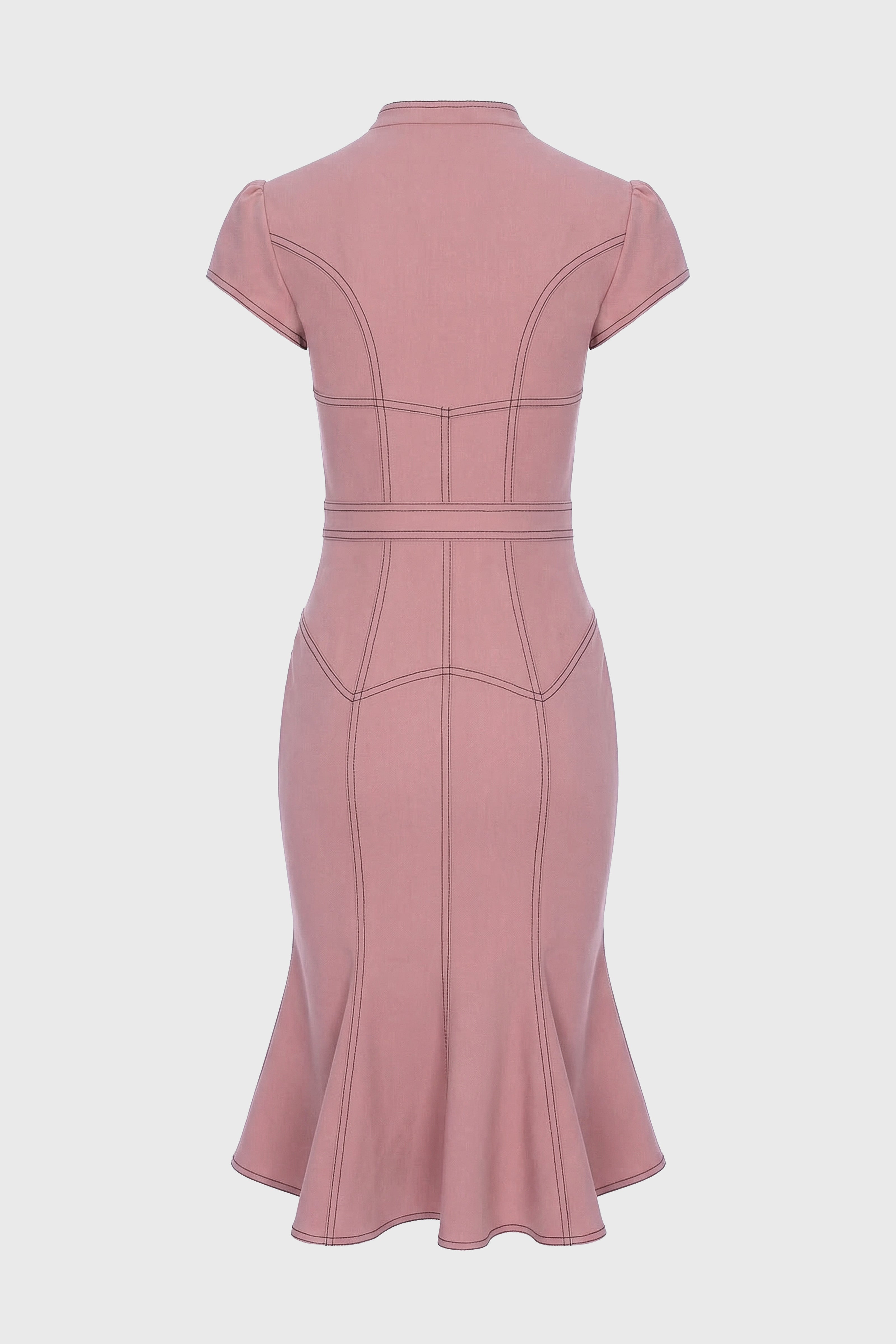 Underline Denim Dress Blush
