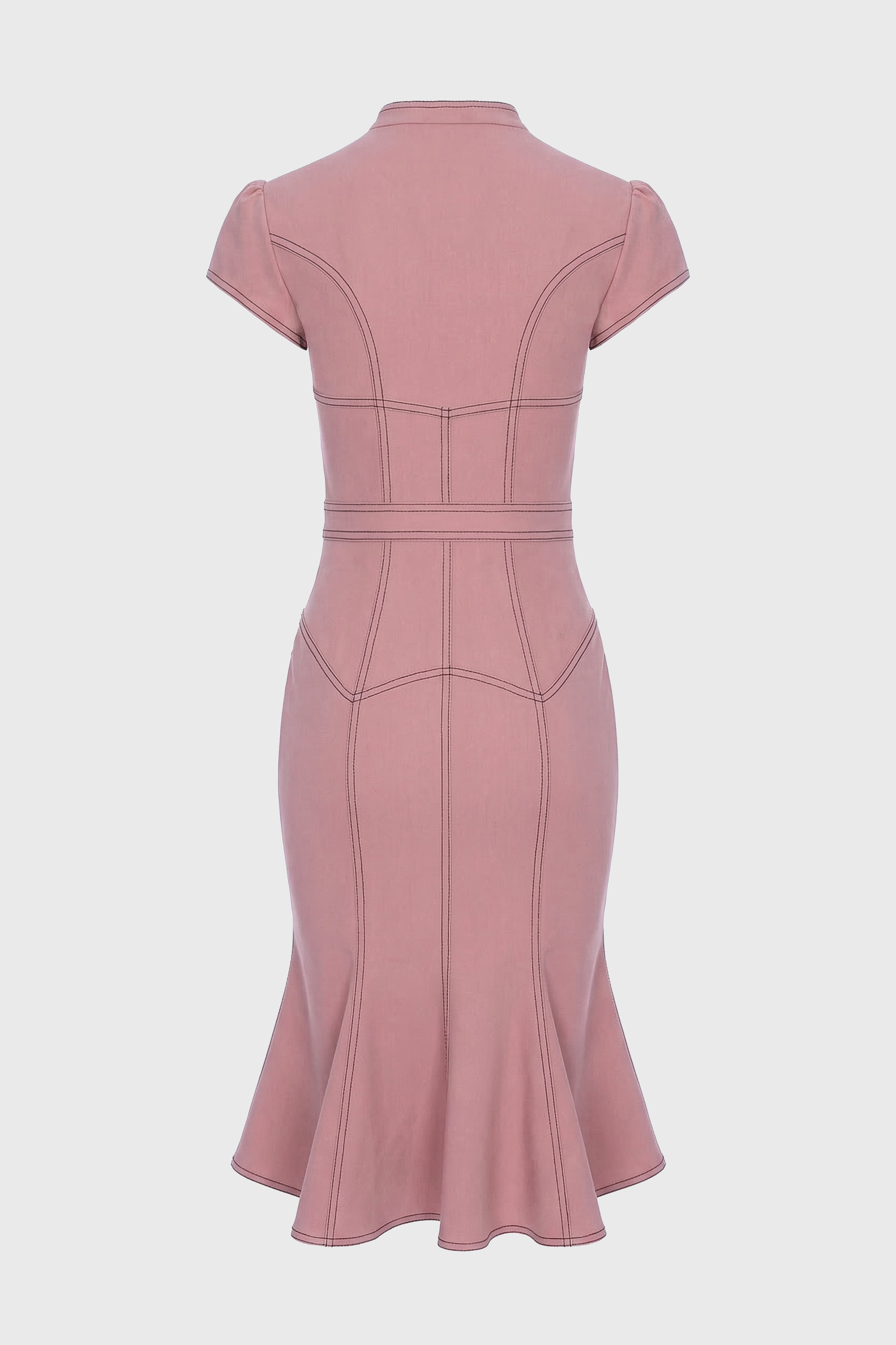 Rochie roz fad midi din denim bi-elastic Underline