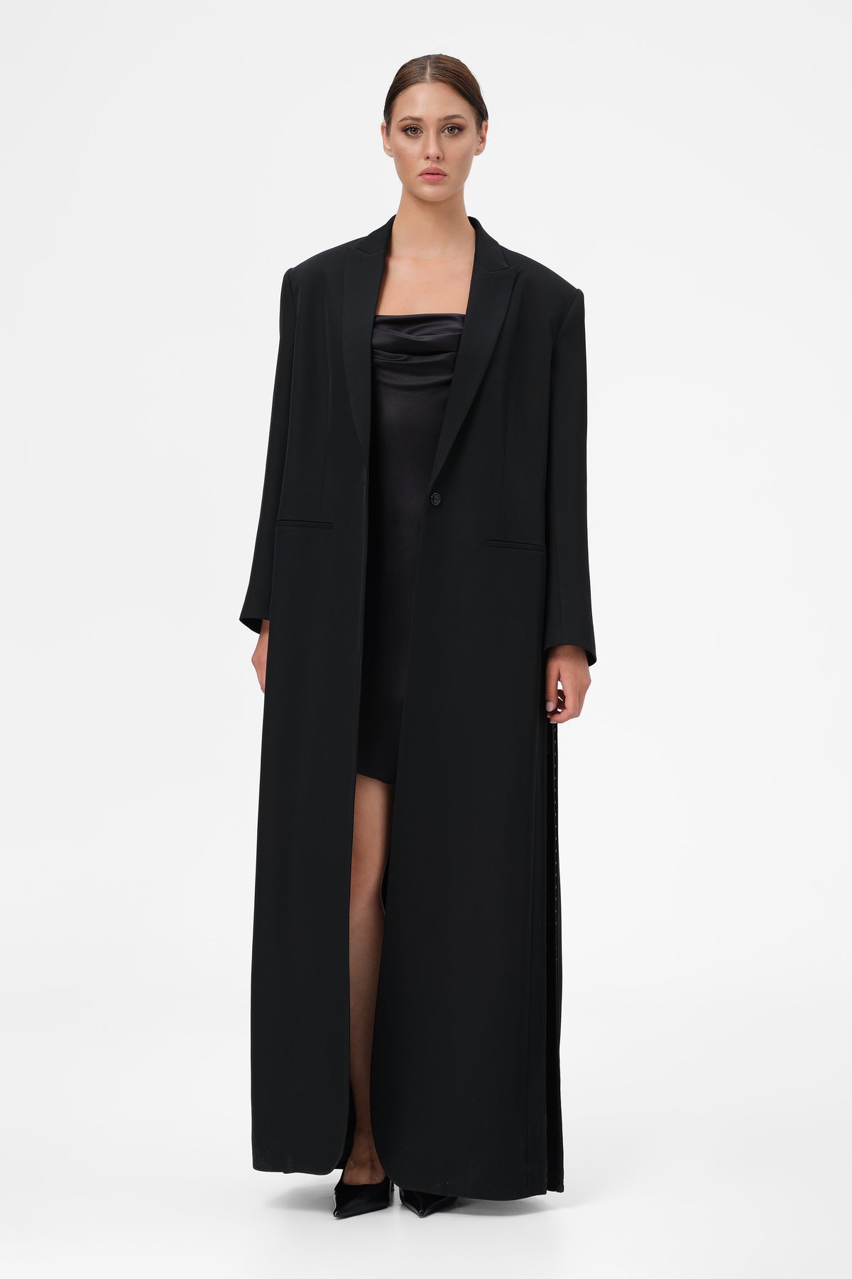 Urban Wool Long Blazer Black