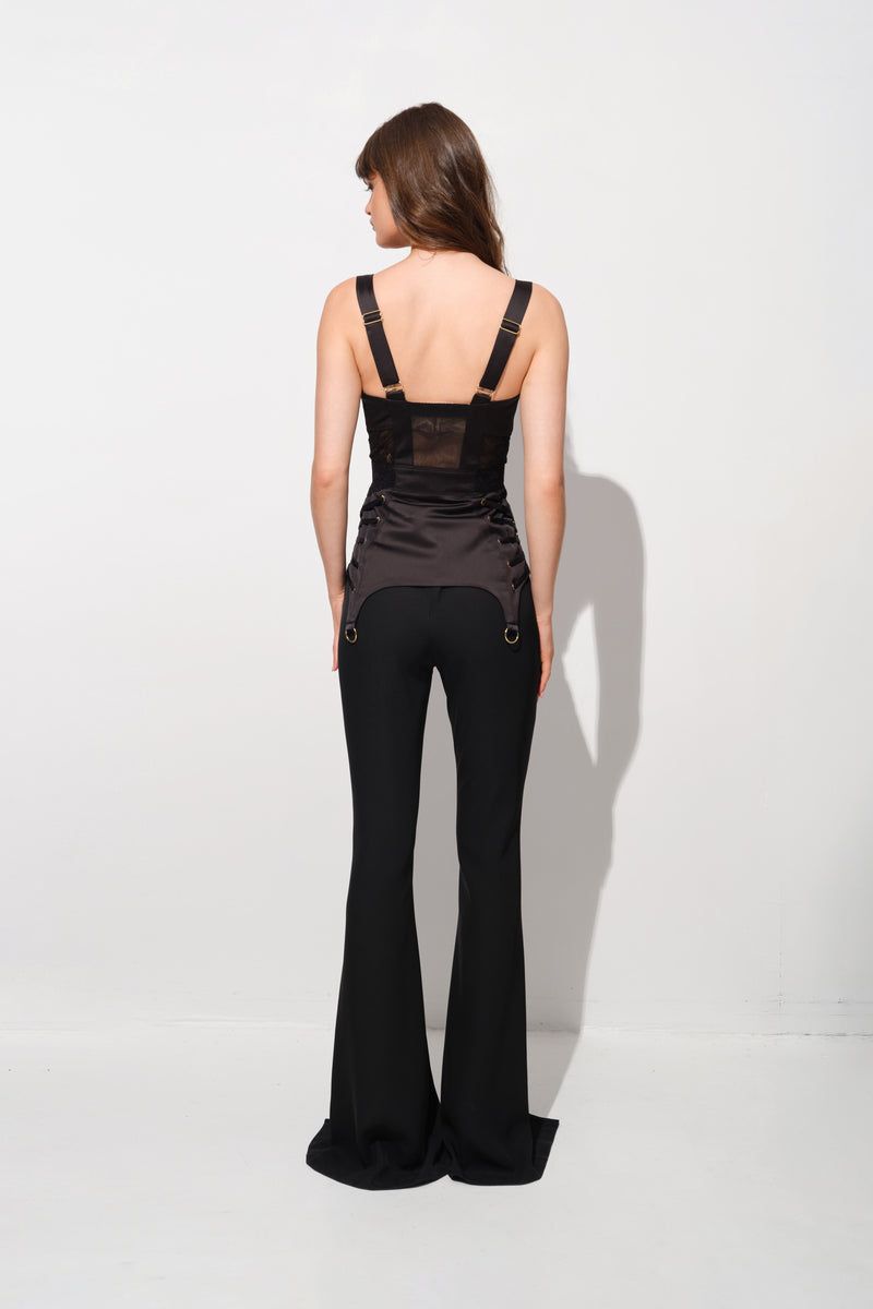 Zest Satin Corset Black