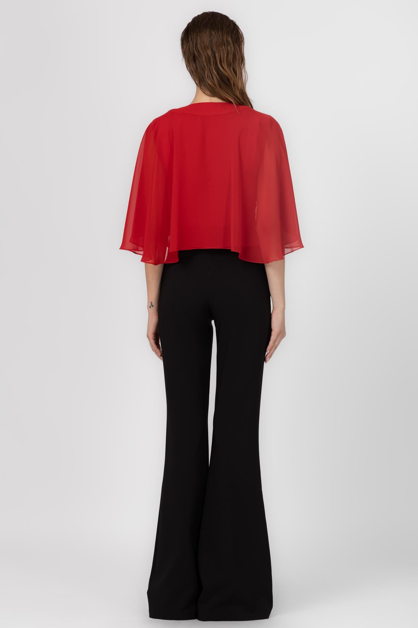 Capa rosie din voal transparent Veil
