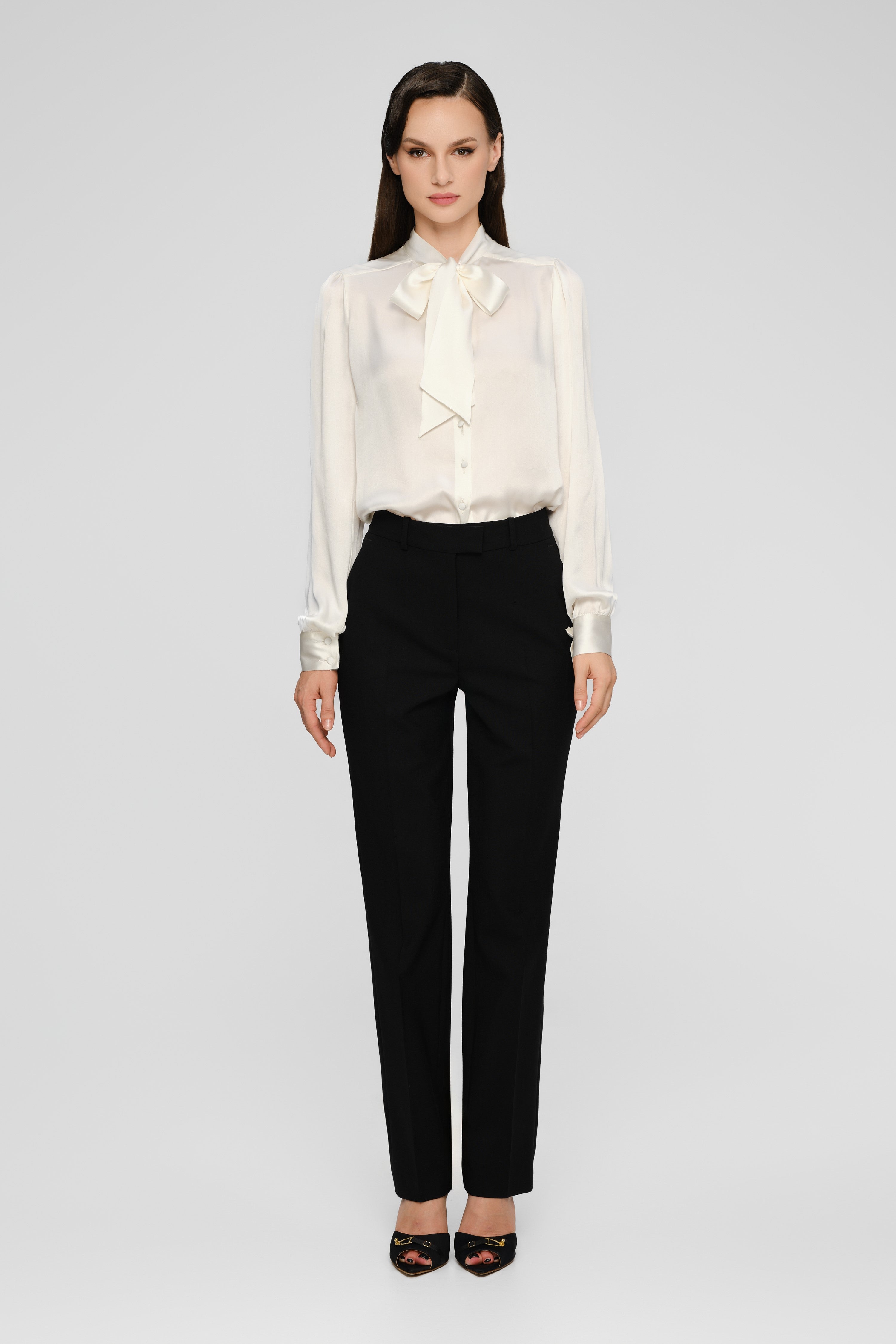 Pantaloni clasici negri cu buzunare Formal
