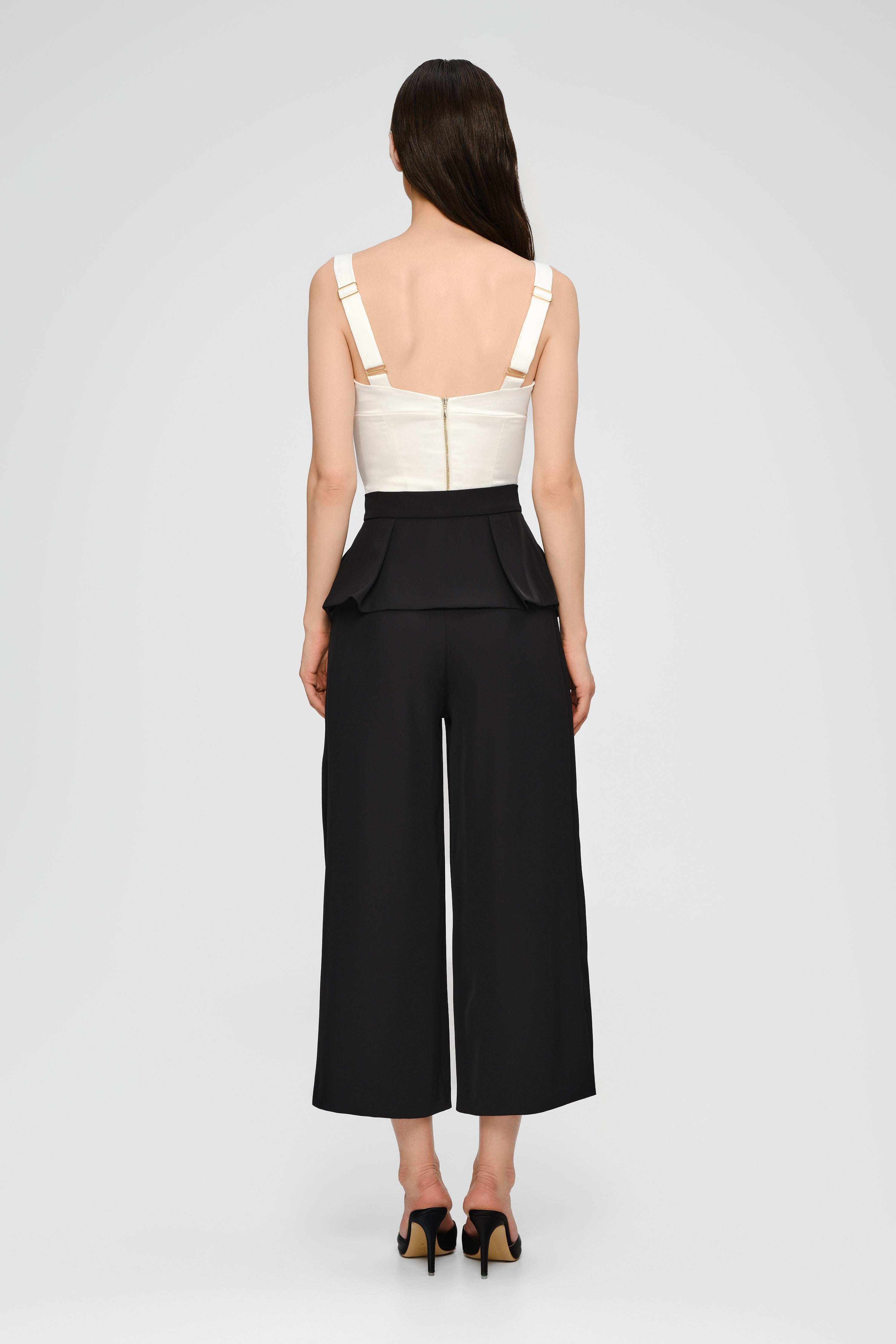 Pantaloni negri midi evazati Blaze